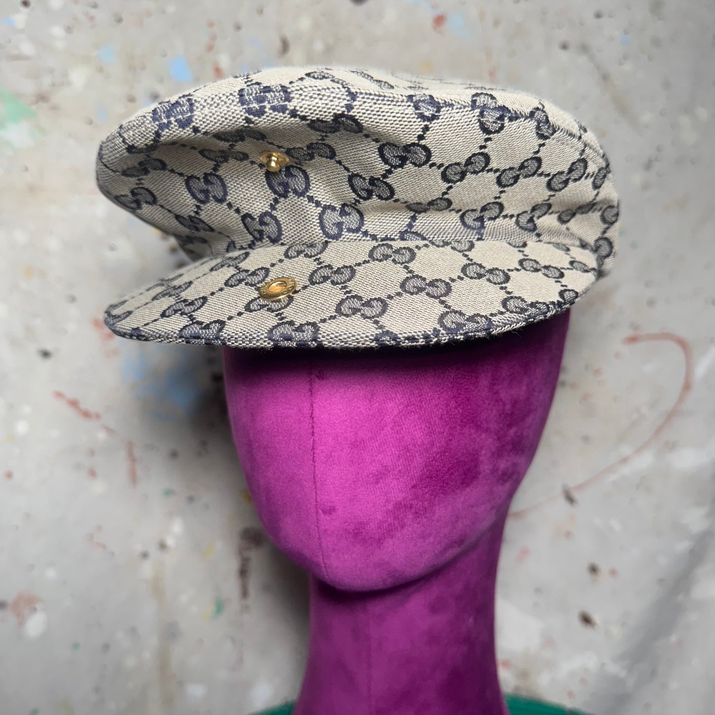 GUCCI GG MONOGRAM NEWSBOY HUNTING CAP
