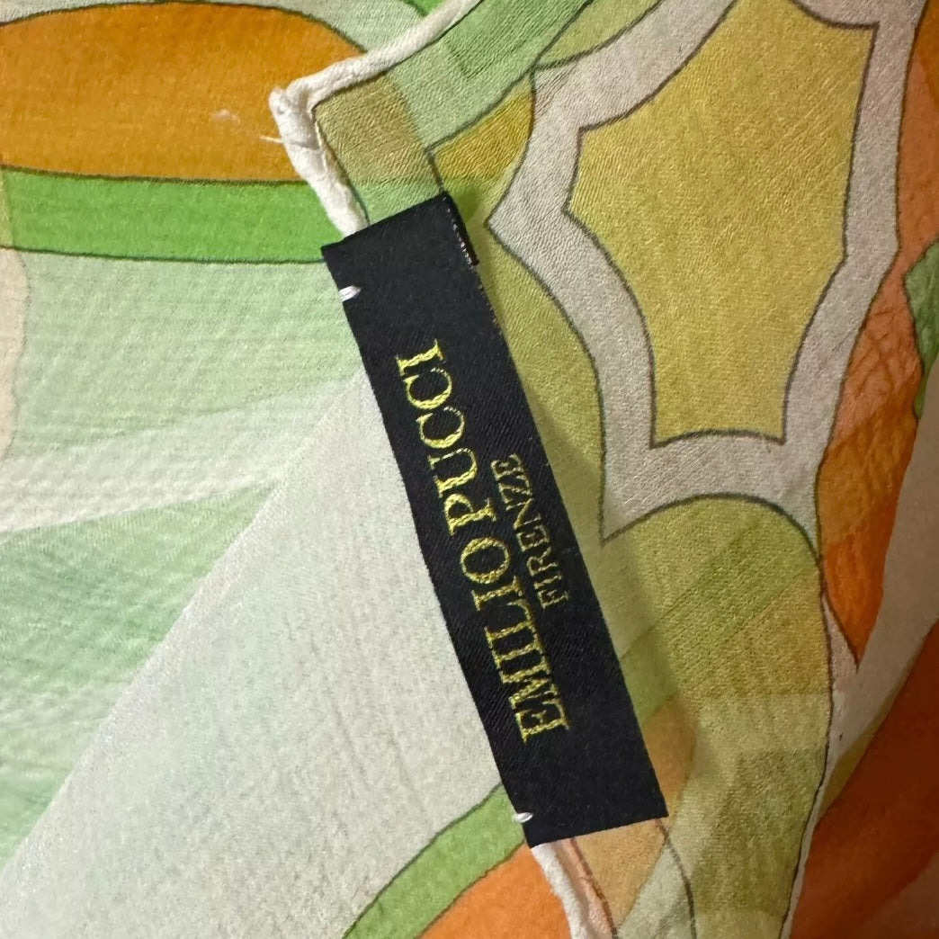 EMILIO PUCCI ALL OVER PRINT CREPE SILK LARGE SCARF WRAP