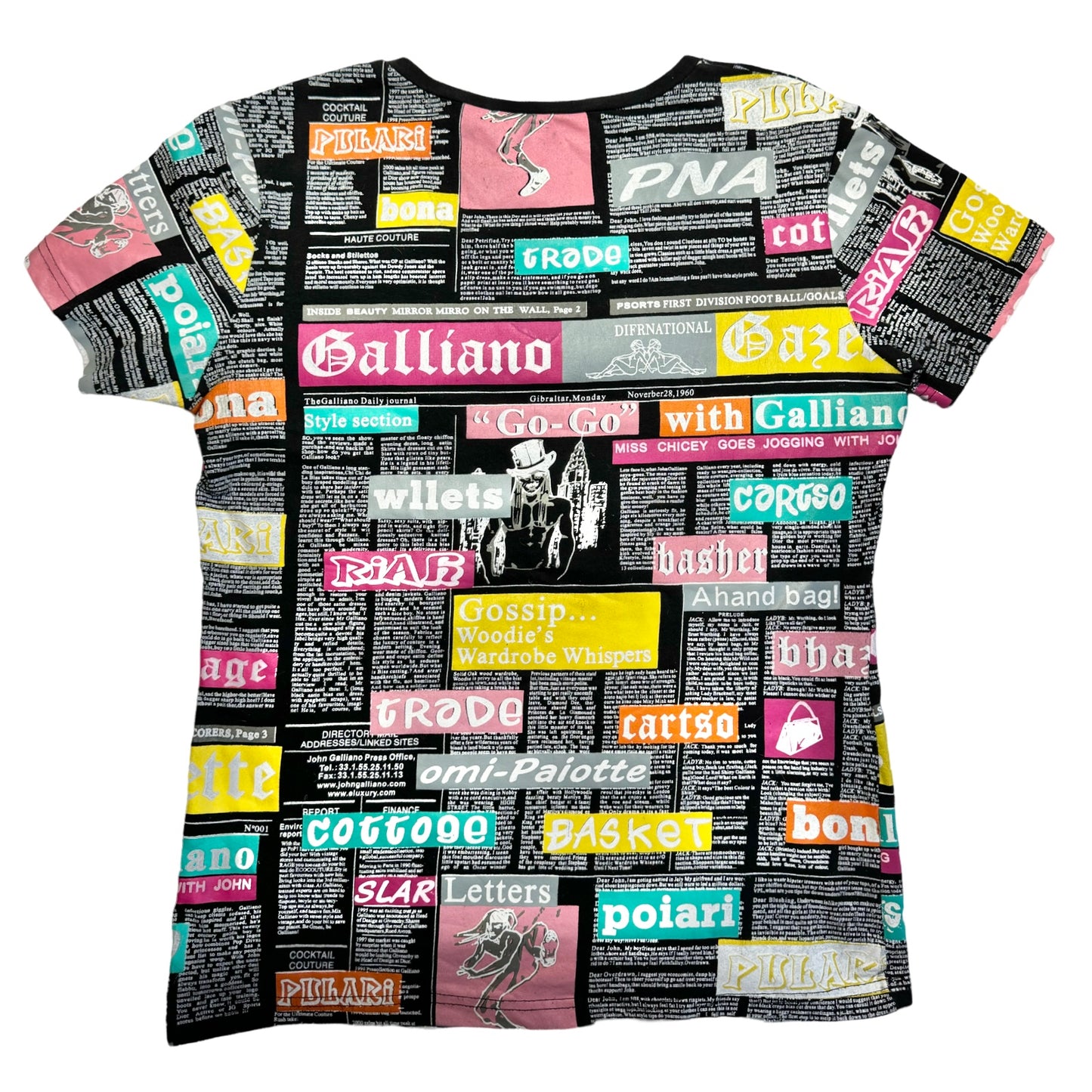 GALLIANO COLOR NEWS PRINT TEE