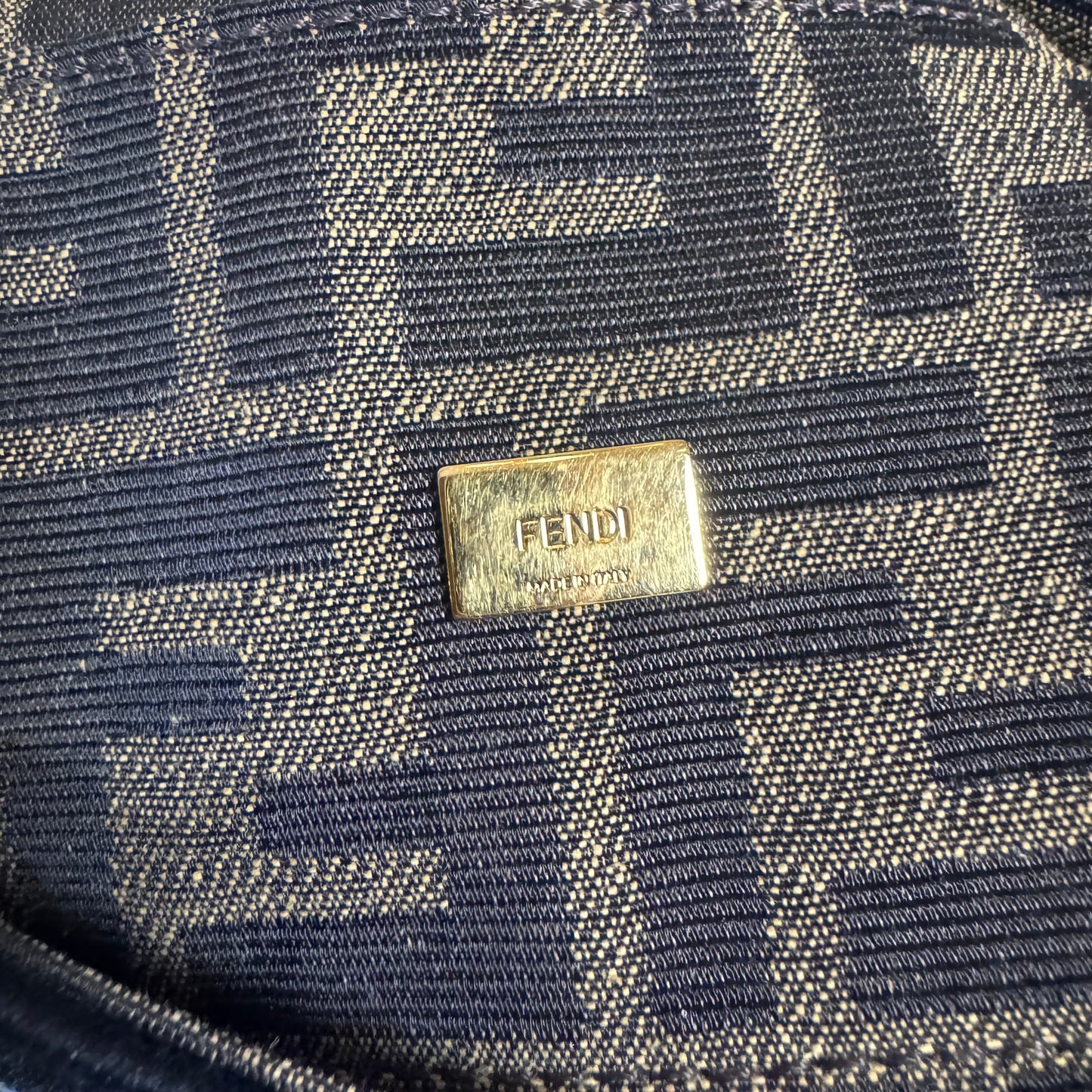 FENDI MINI BROWN FF MONOGRAM JACQUARD BAGUETTE