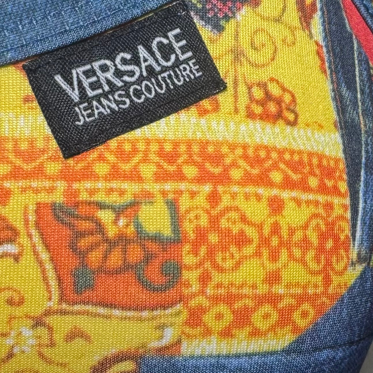 1990's Versace Trompe-Loeil Printed Denim Dress