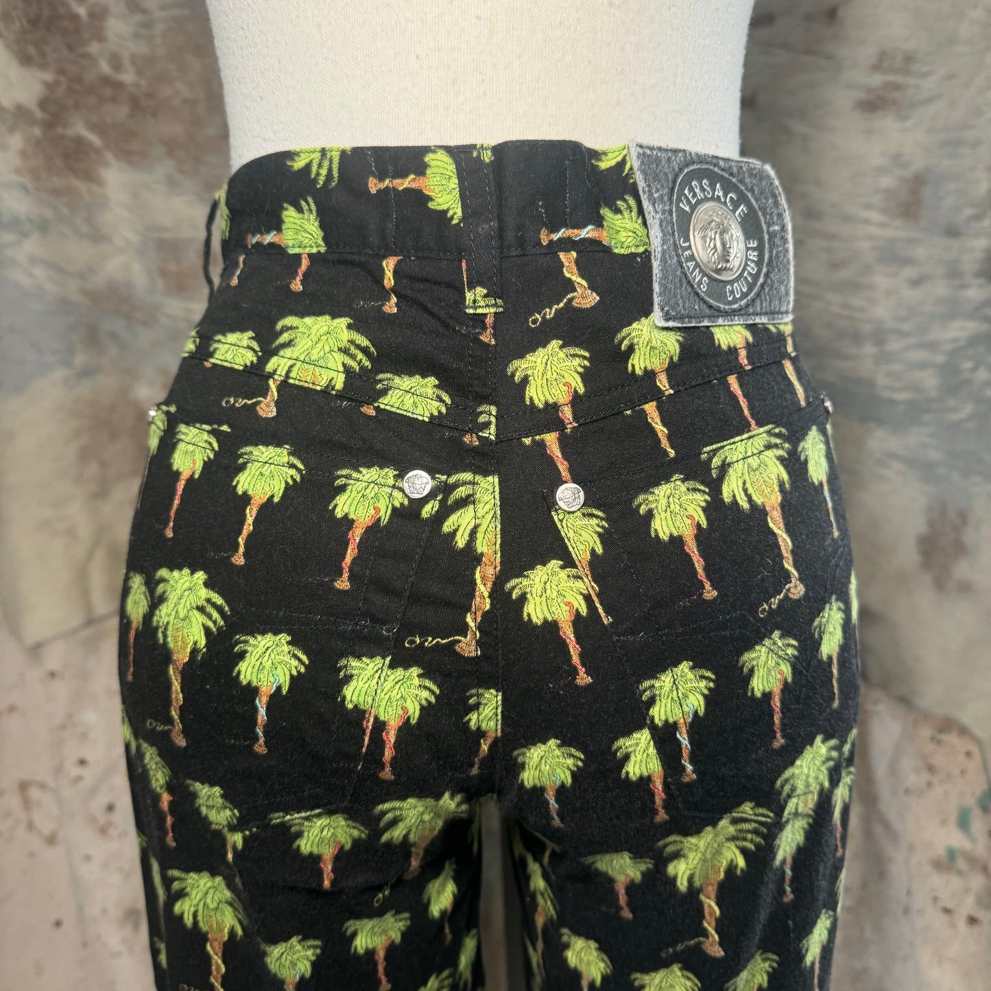 90's Versace Palm Tree Printed Pants