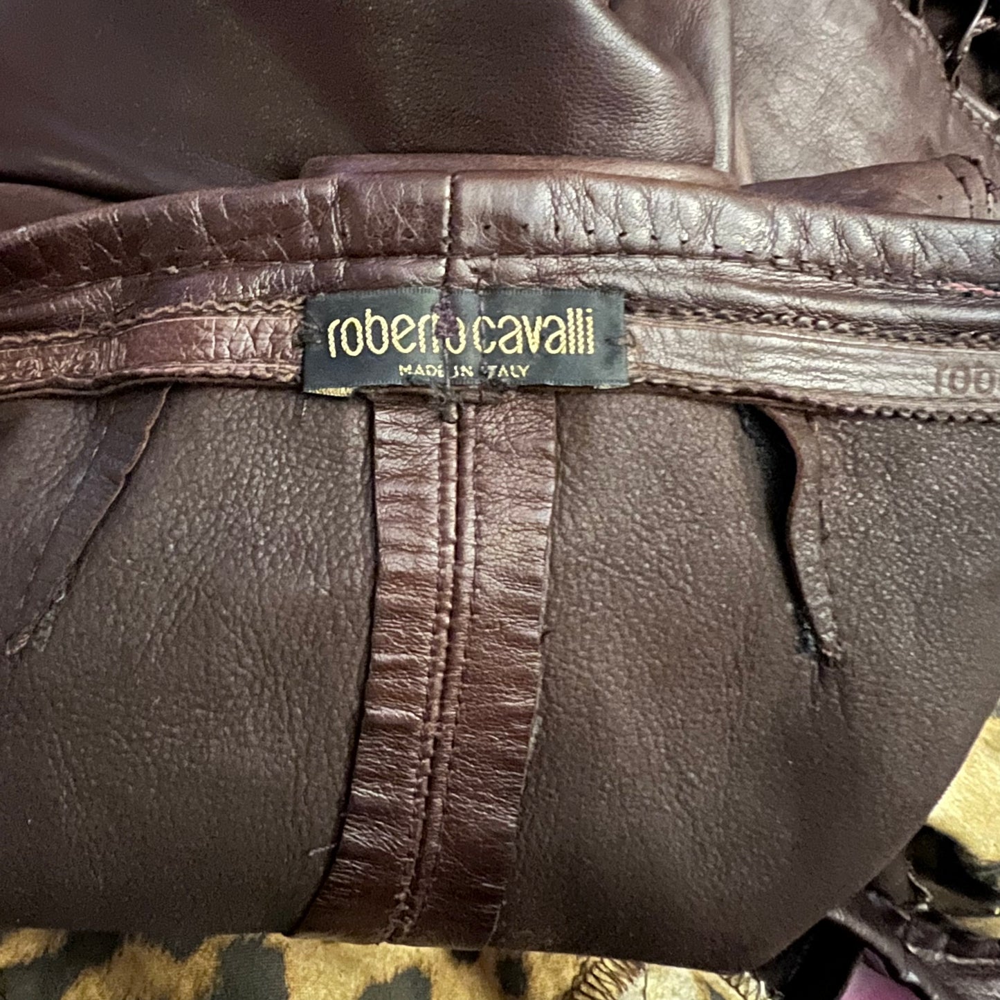 Roberto Cavalli Lace up Leather pants