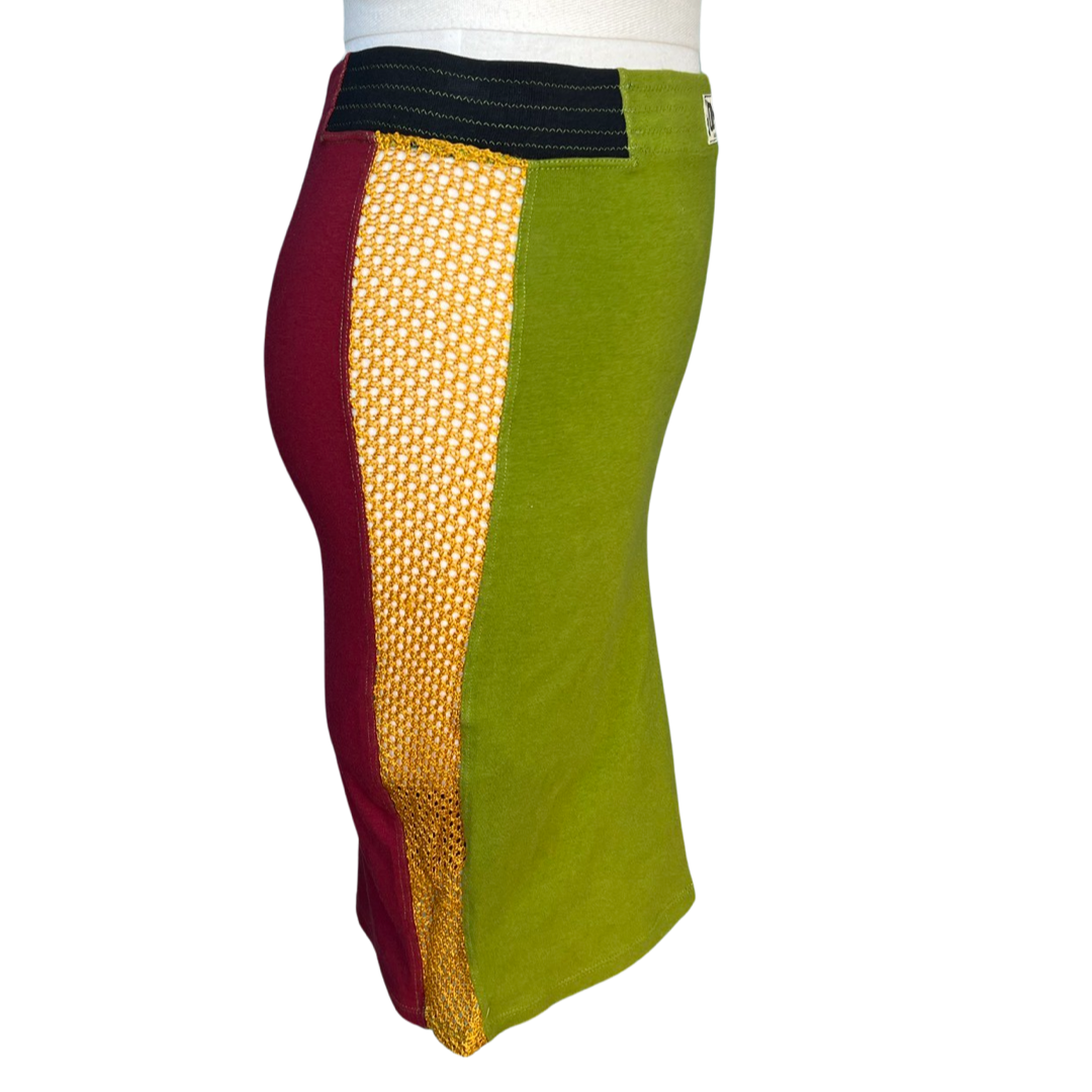 SS 1990 JEAN PAUL GAULTIER MESH BOXING LOGO JUNIOR SKIRT