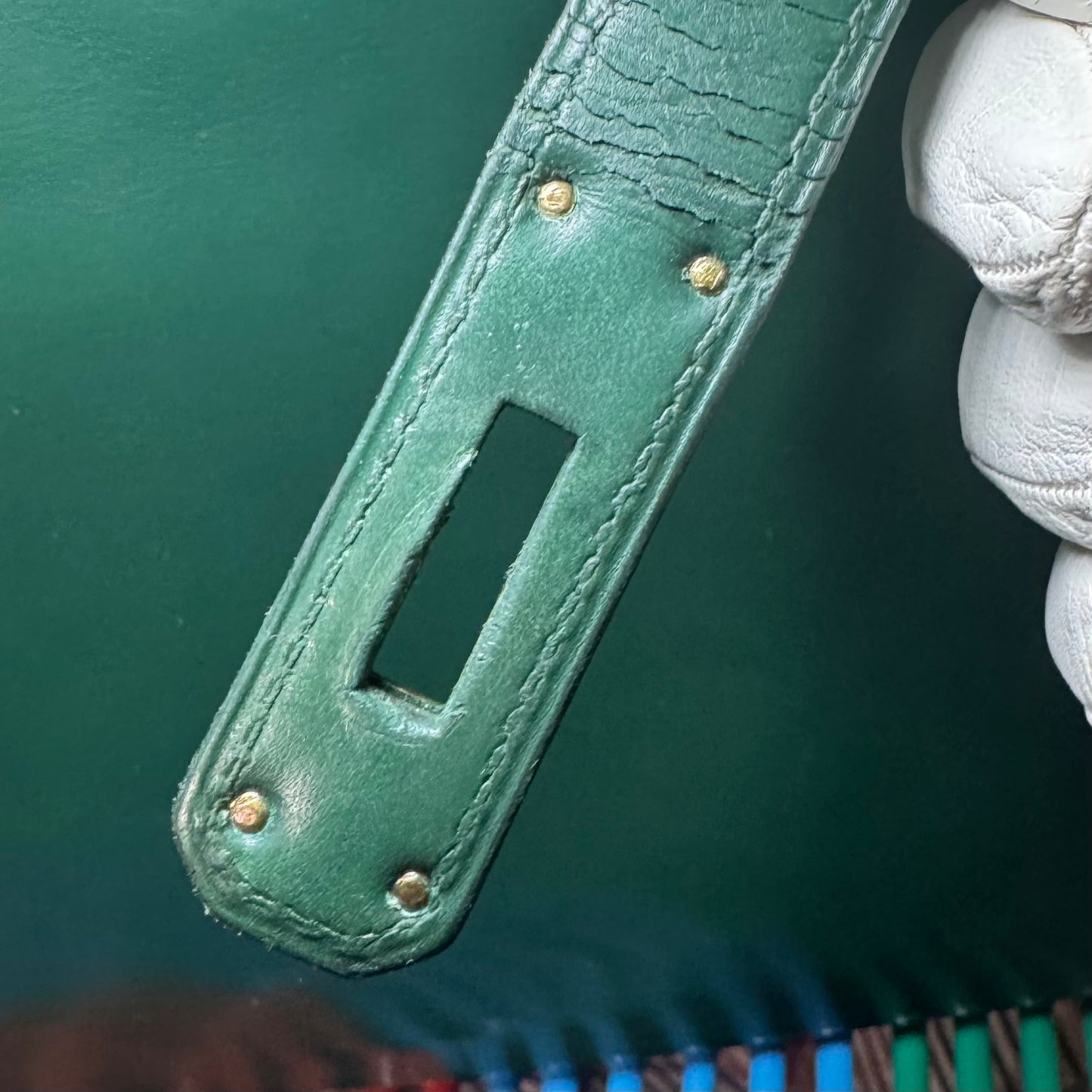1960s / 1970s HERMES BOX SELLIER KELLY 32 VERT GREEN HANDBAG