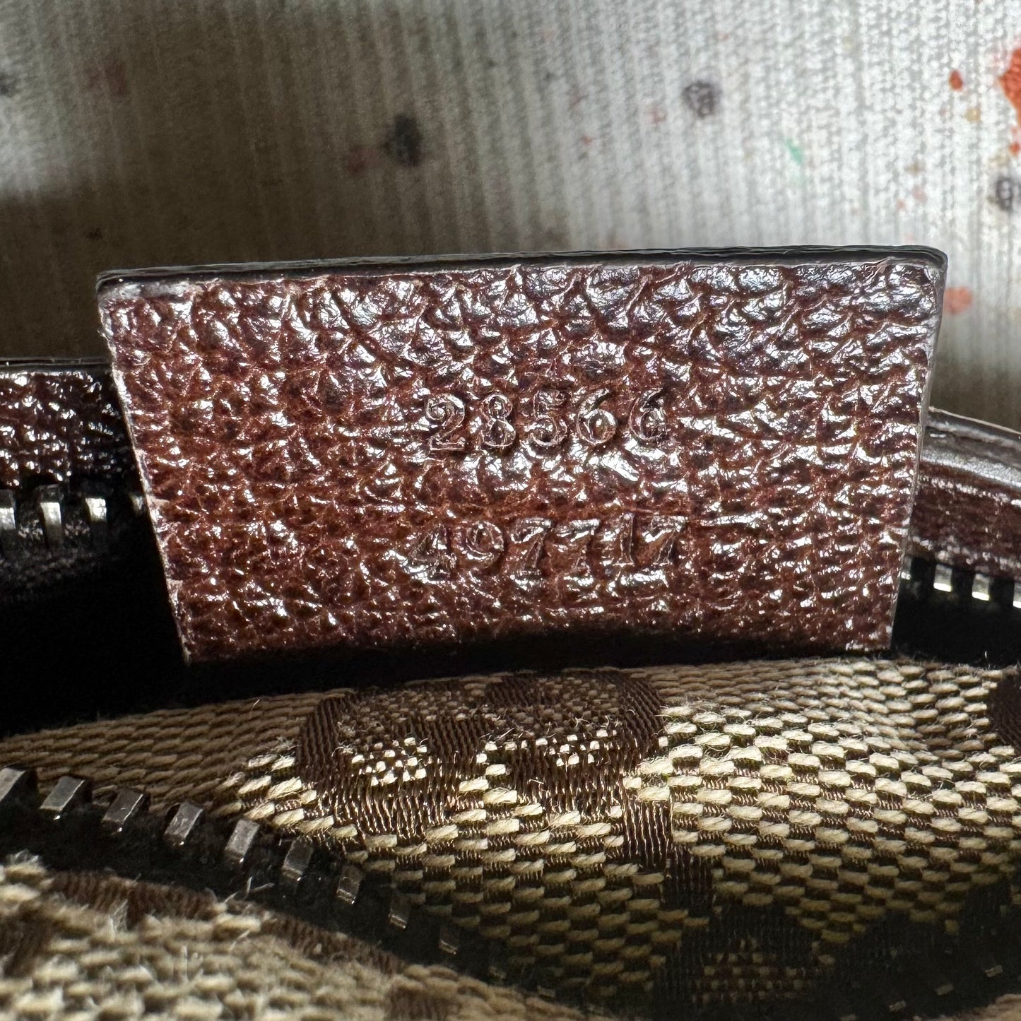 GUCCI BROWN GG MONOGRAM DOUBLE POCKET CANVAS BELT BAG