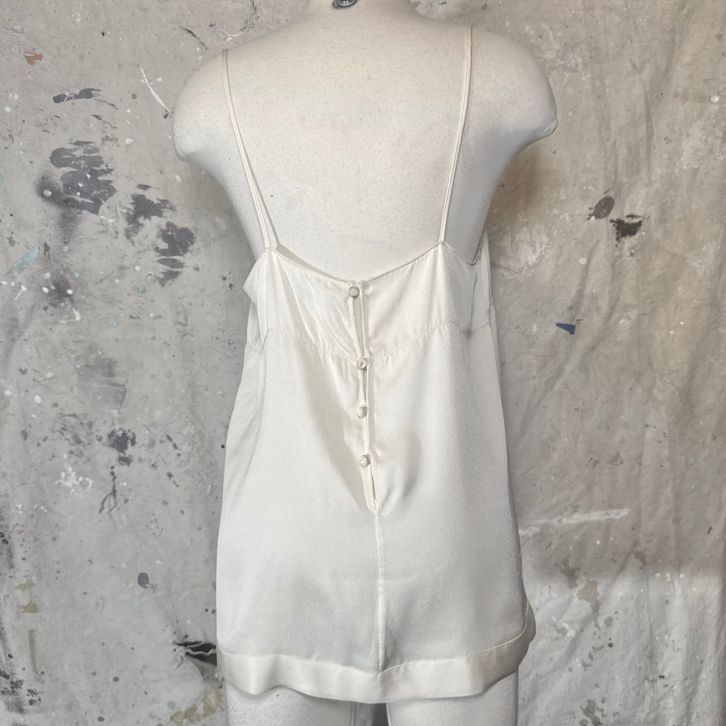 2007 ALEXANDER MCQUEEN SILK RHINESTONE SEQUIN BOW TANK