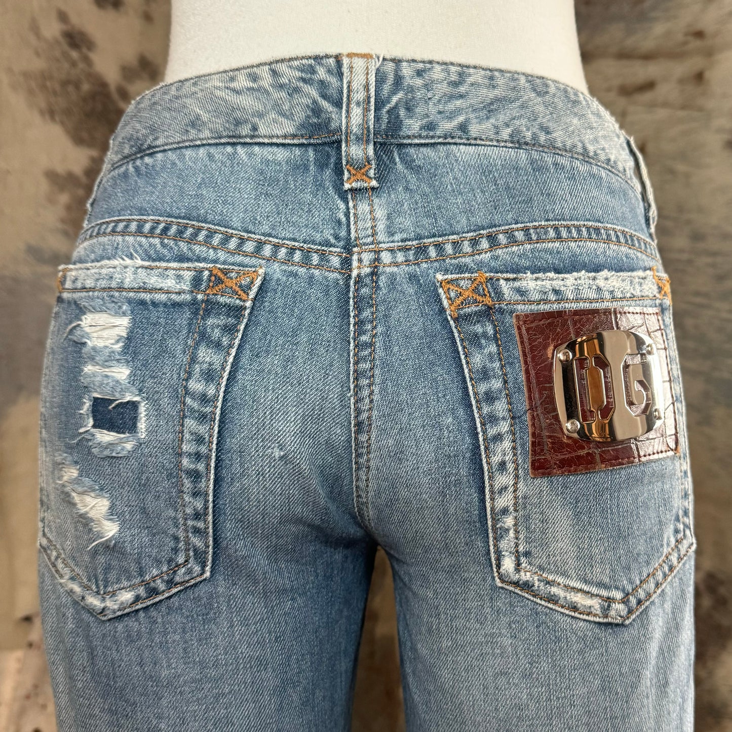 Dolce & Gabbana Fur Cuff Jeans