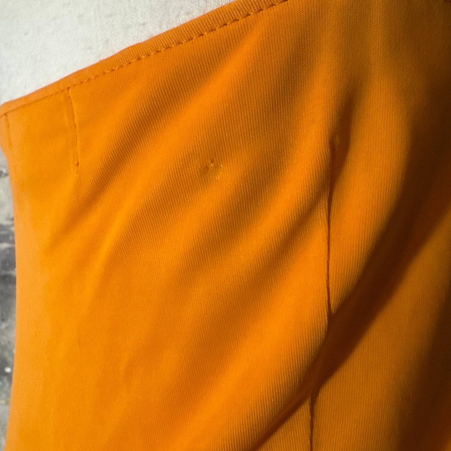 VERSACE 1996 ORANGE SPAGHETTI STRAP ASYMMETRICAL DRESS