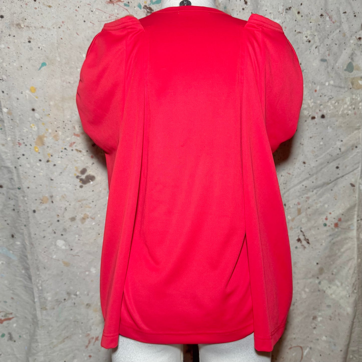 2017 COMME DES GARÇONS RED CUTOUT PIECED 3/4 BELL SLEEVE SHIRT RED M GA-T009