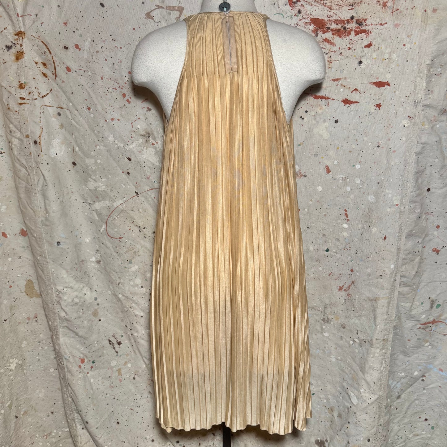 2006 CHLOE PHOEBE PHILO ACCORDION PLEATED BOW ALINE BOHO DRESS