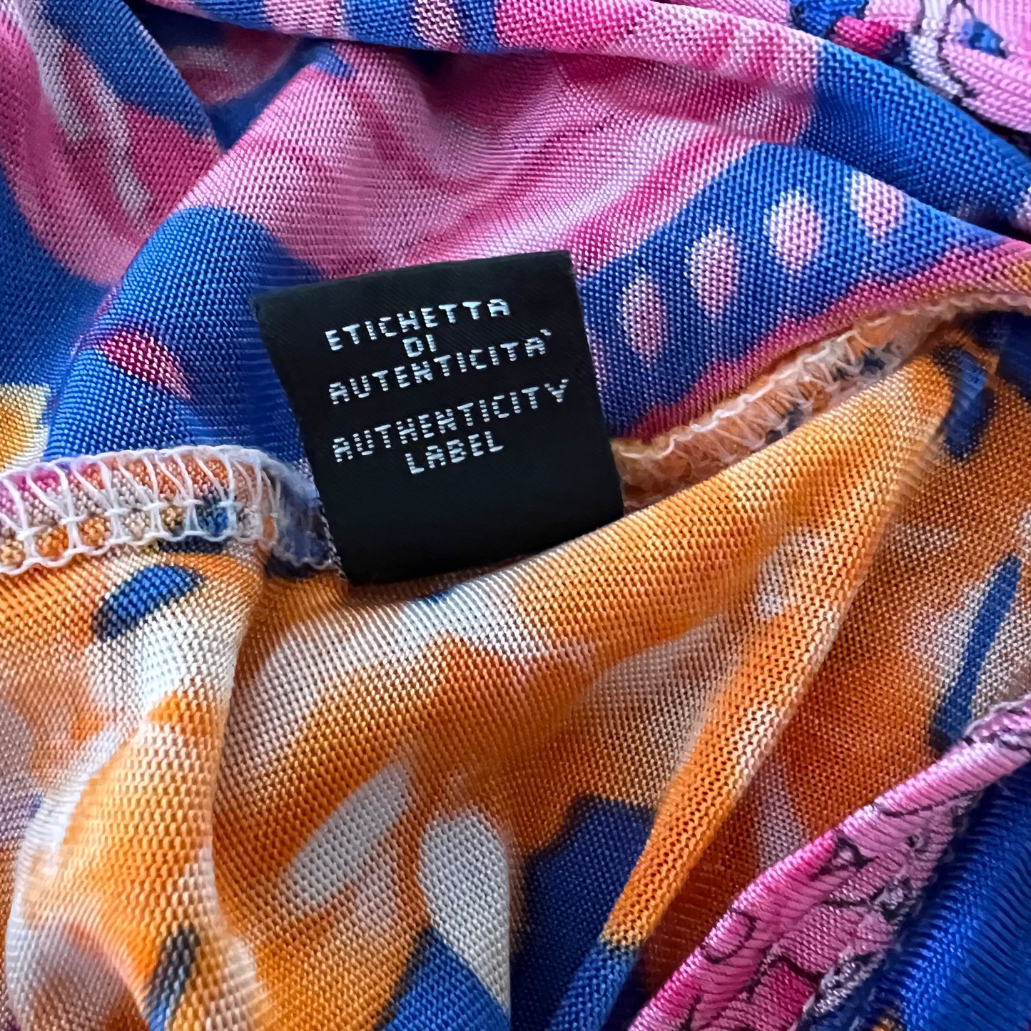 2000s Versace Jeans Printed Keyhole Top