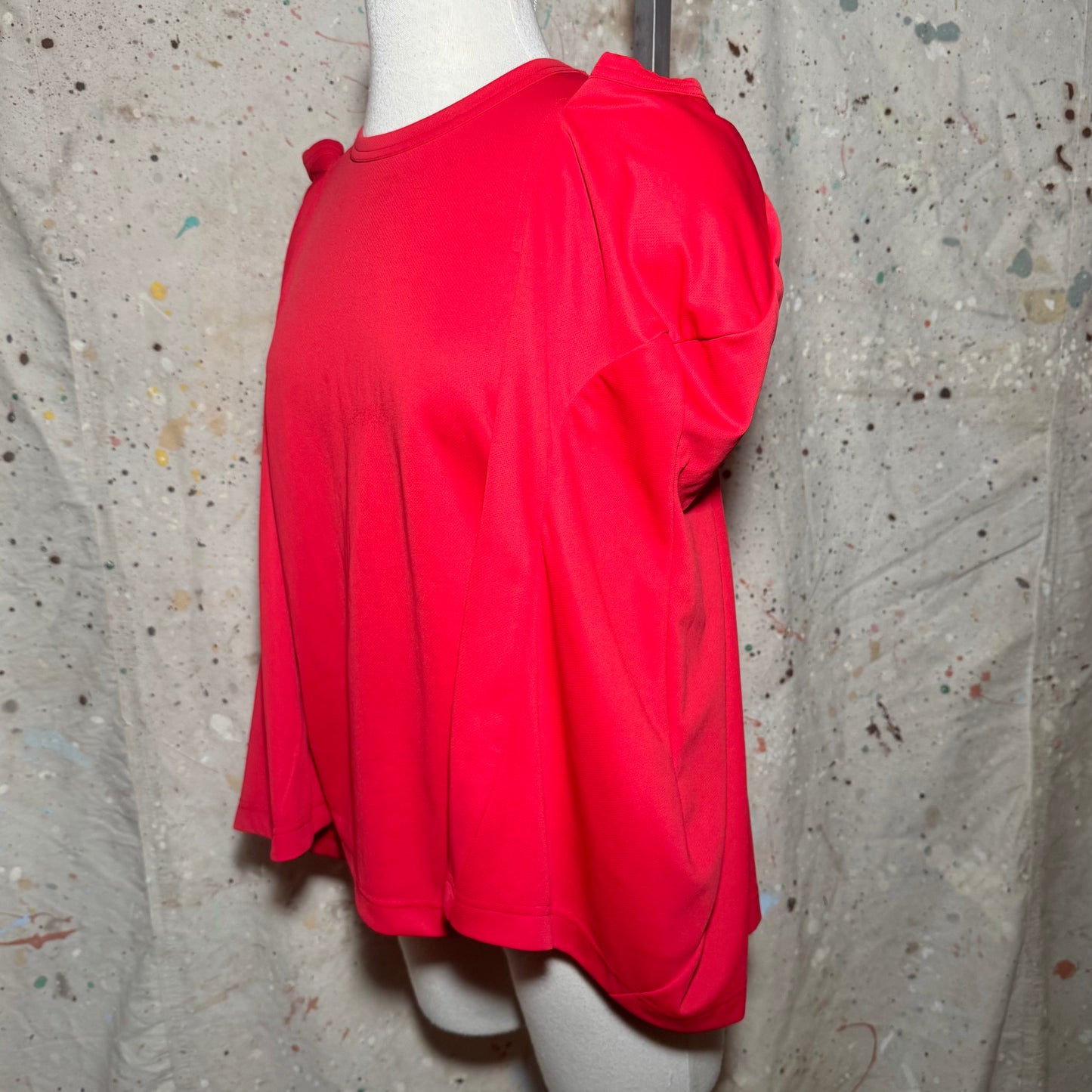 2017 COMME DES GARÇONS RED CUTOUT PIECED 3/4 BELL SLEEVE SHIRT RED M GA-T009