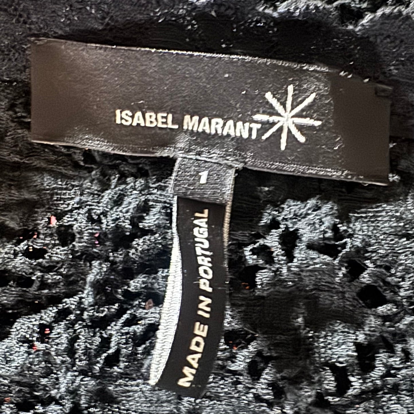 ISABEL MARANT BLACK CROCHET 3/4 SLEEVE DRESS