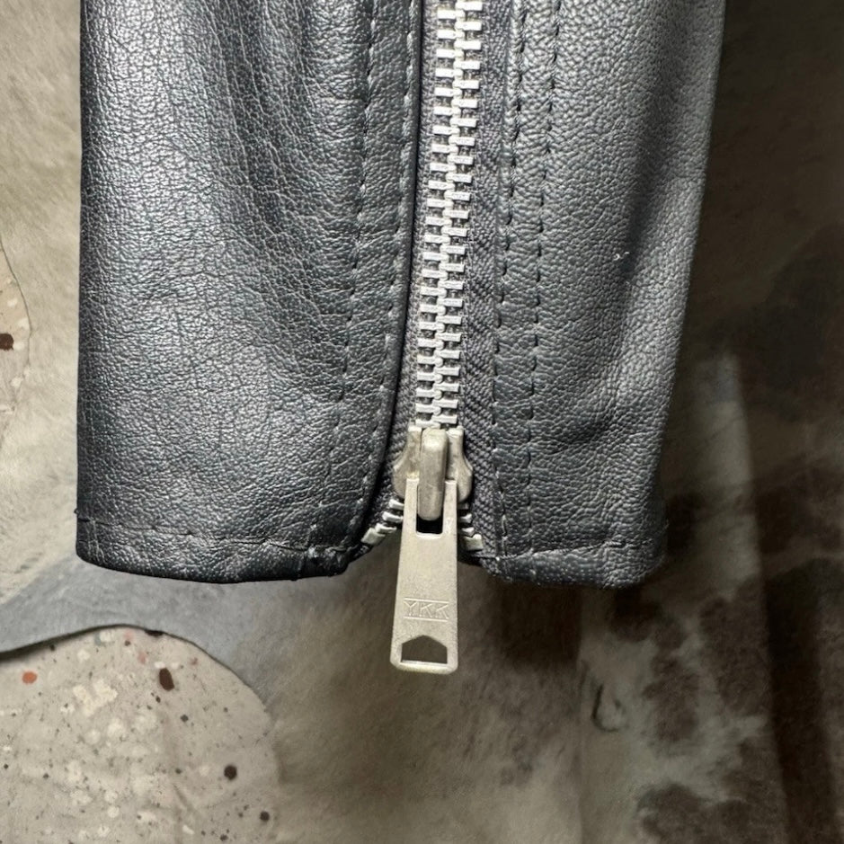 1980s LEATHER GROMMET BODY ARMOR LEATHER PERFECTO MOTORCYCLE BIKER JACKET