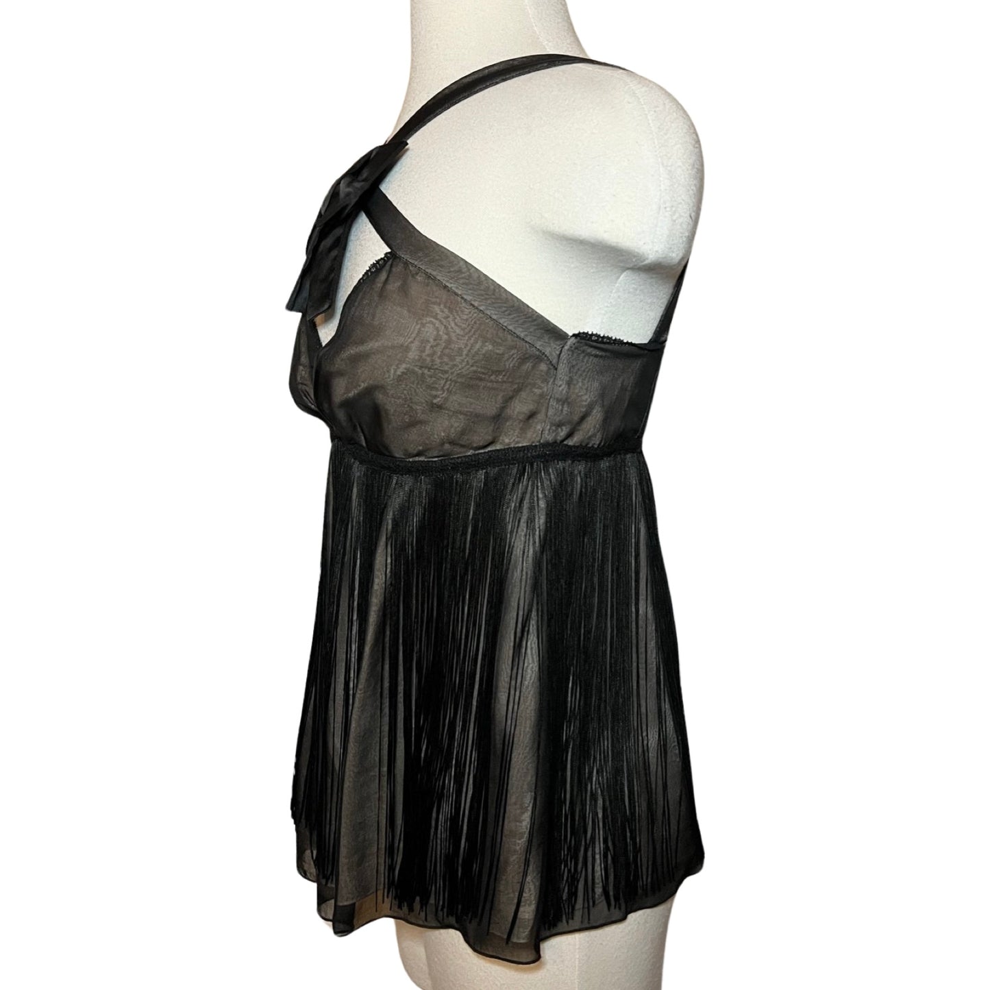 D&G BOW FRINGE BABYDOLL HALTER TOP
