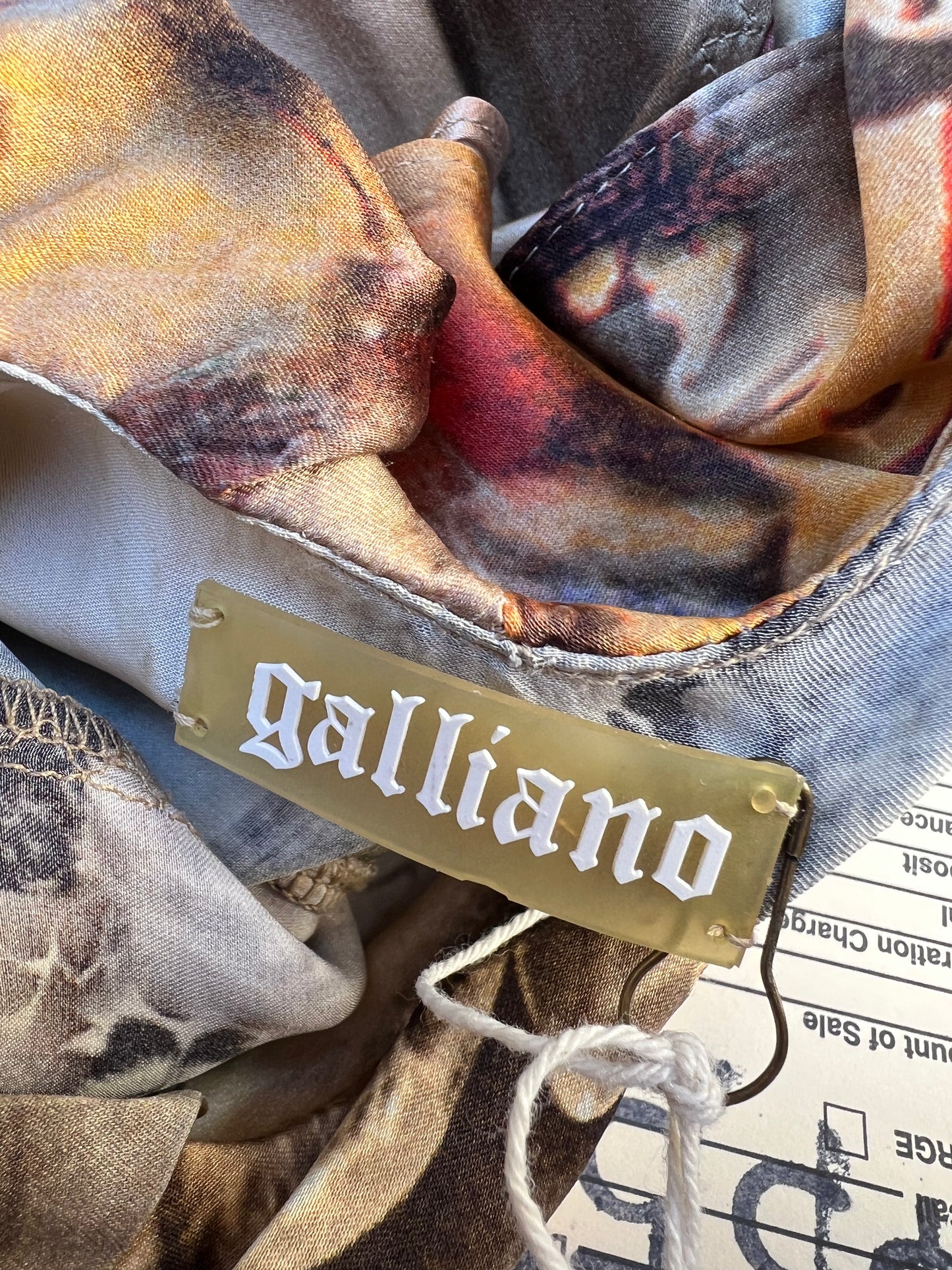 Galliano Silk Printed Dress