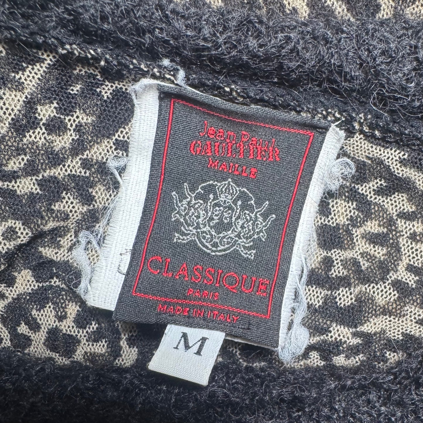 1990's Jean Paul Gaultier Mesh Mohair Long Sleeve Paisley Printed Top