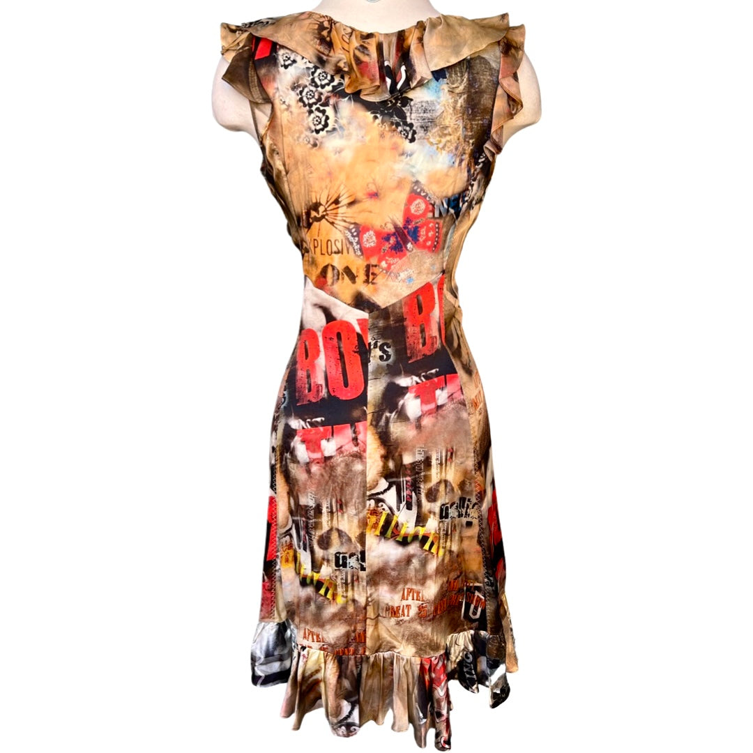 Galliano Silk Printed Dress