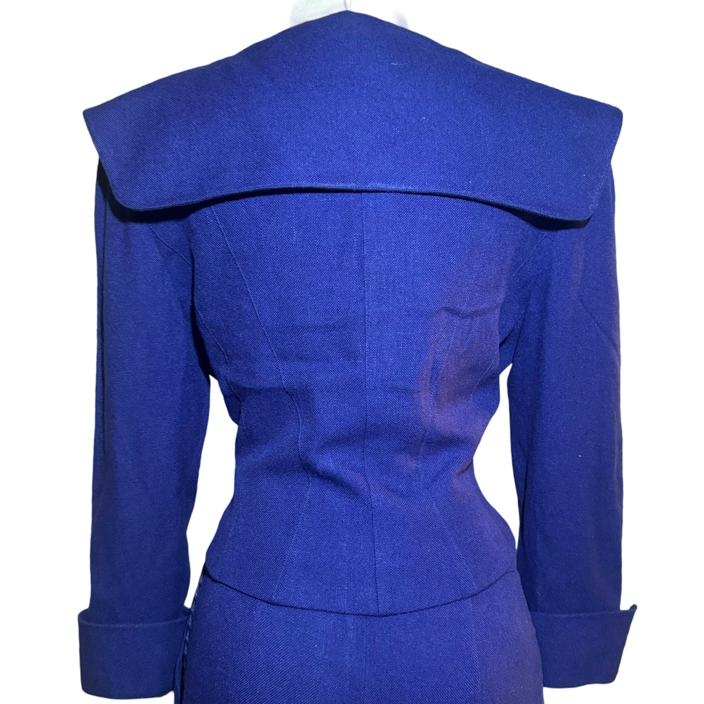 80s / 90s Thierry Mugler Blue Sailor Style Window Cut Out Suit