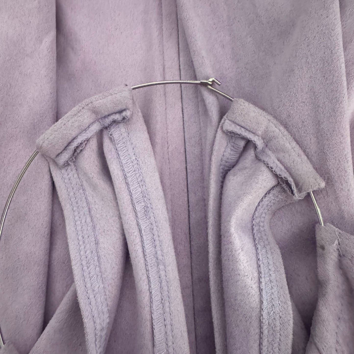 2000s PURPLE MICROSUEDE METAL RING HALTER TOP