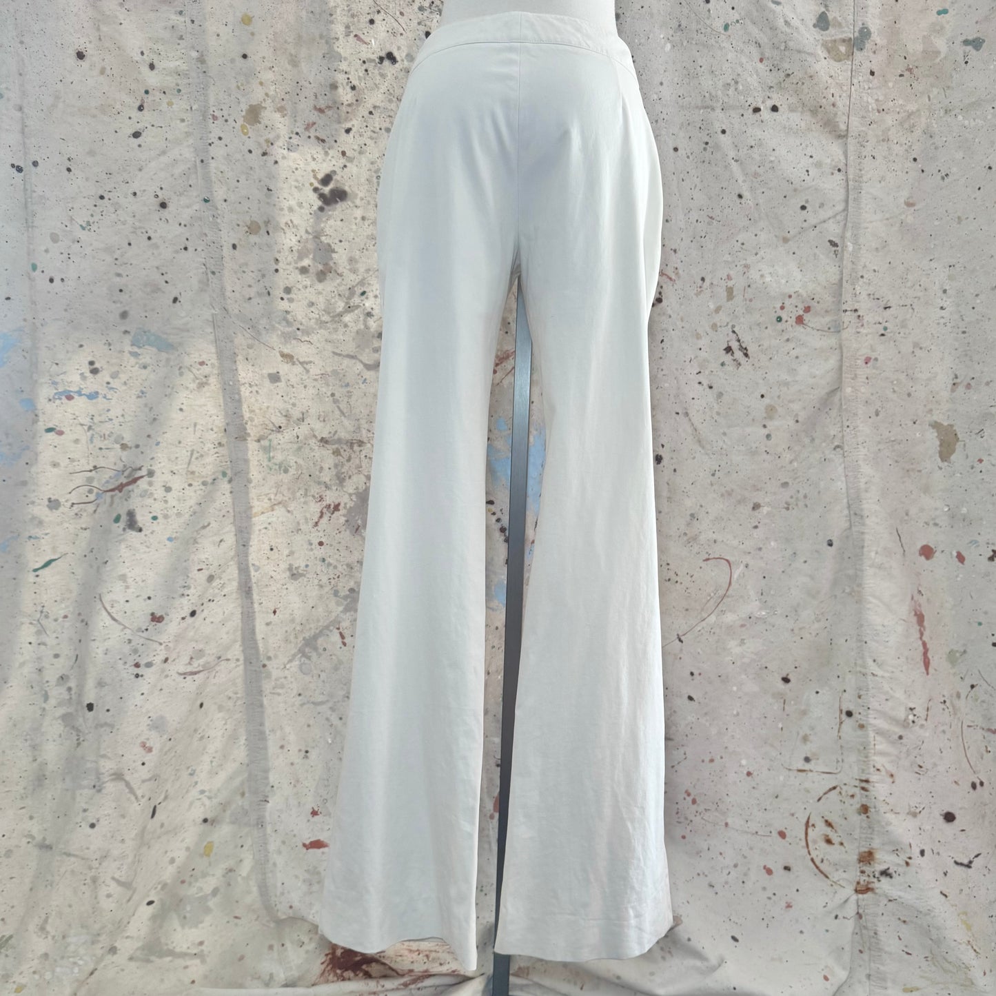 2014 GUCCI FRIDA GIANNINI IVORY SILVER BUTTON WHITE WIDE LEG SAILOR PANTS