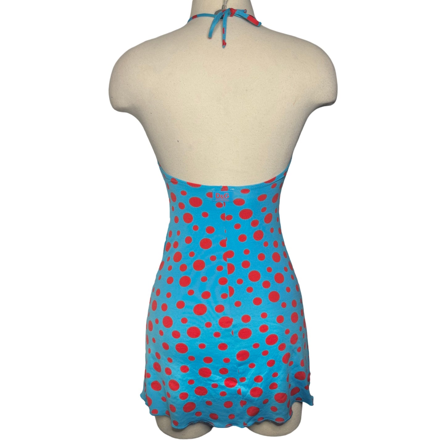 D&G HALTER NECK RING MINI POLKA DOT DRESS