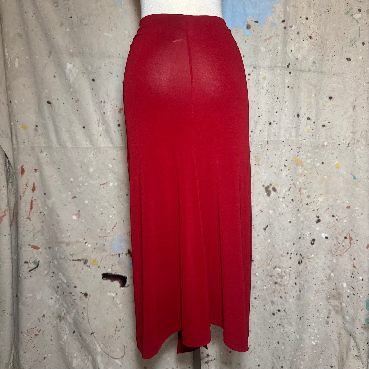 Burgundy Plein Sud Ruched Asymmetrical Midi Skirt