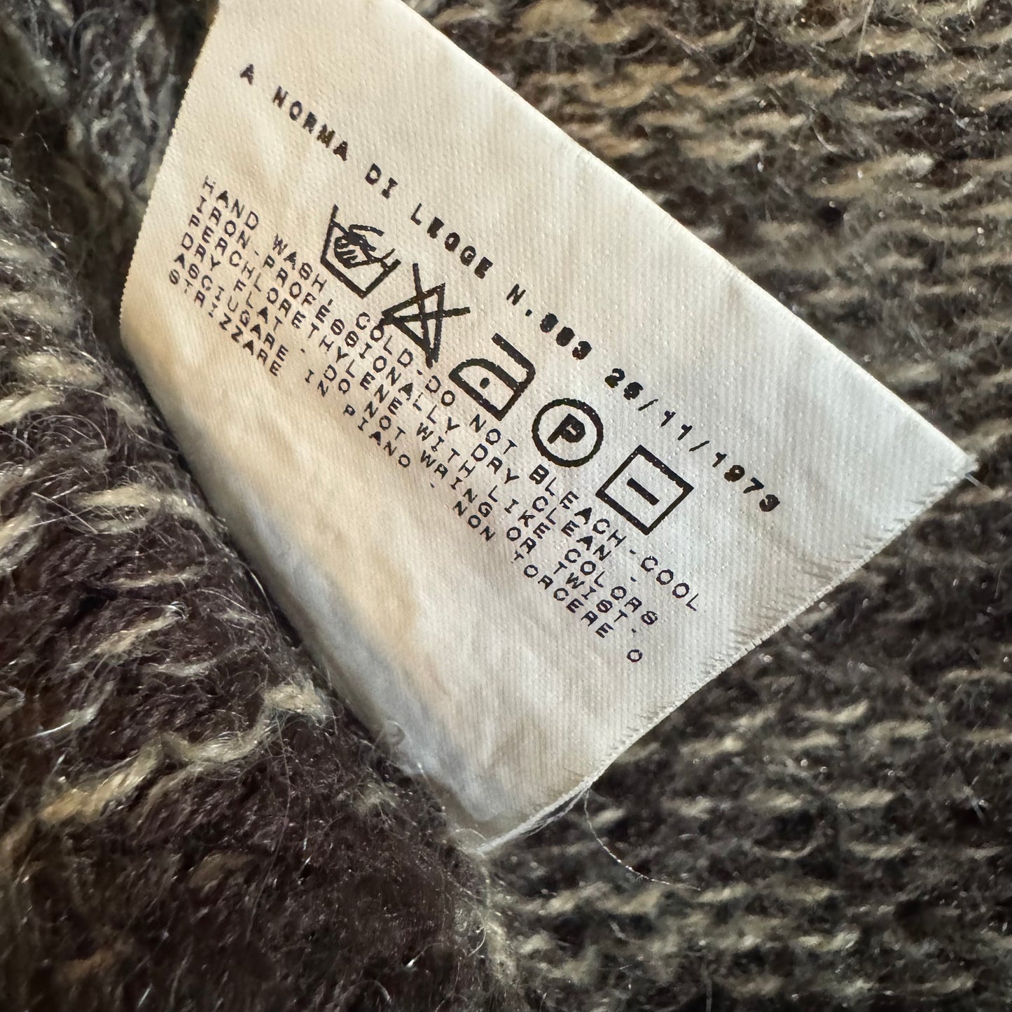 D&G DOLCE AND GABBANA BROWN OMBRE WOOL LOGO PATCH MENS KNIT SWEATER