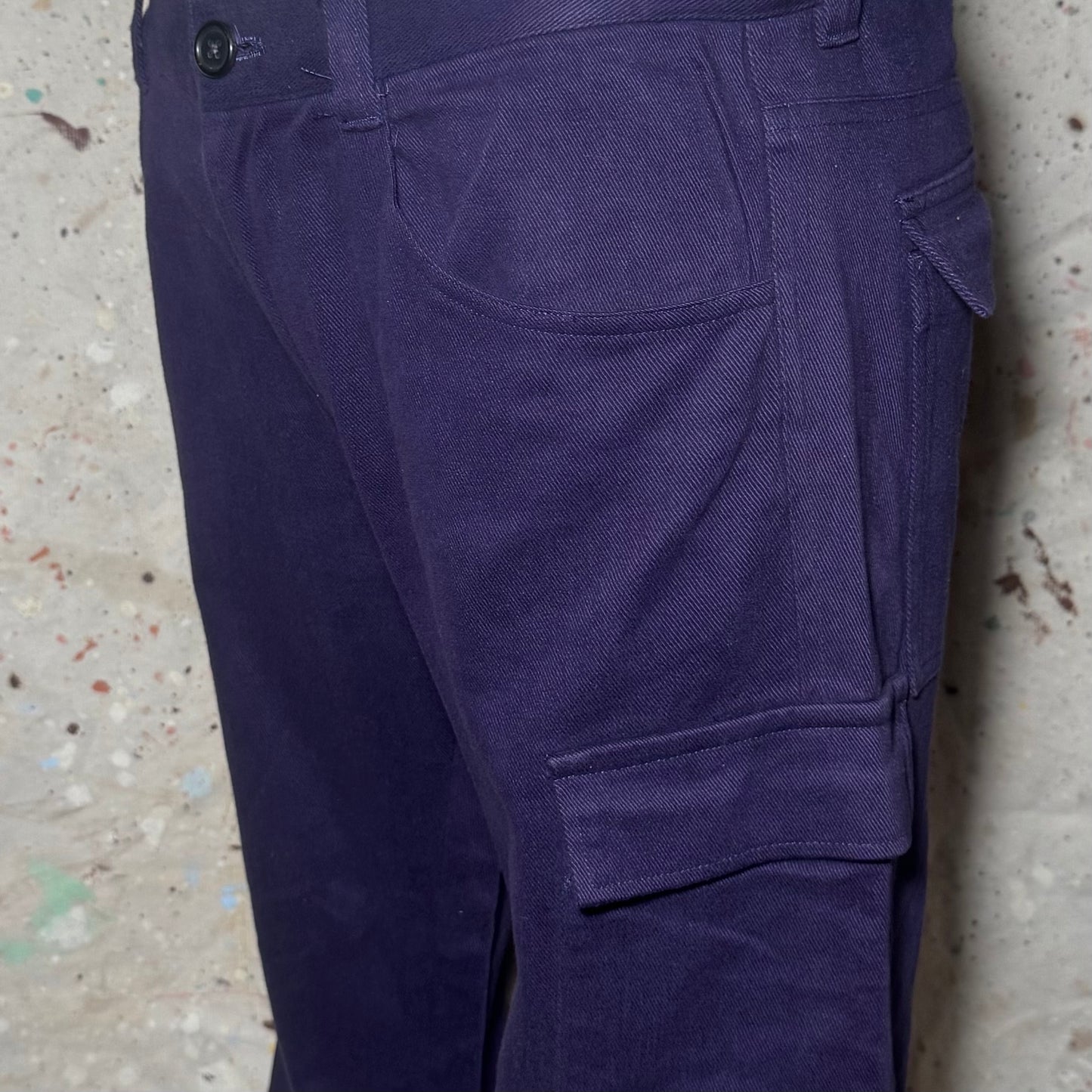 UNDERCOVER JUN TAKAHASHI PURPLE BRUSHED COTTON CARGO POCKET PANTS