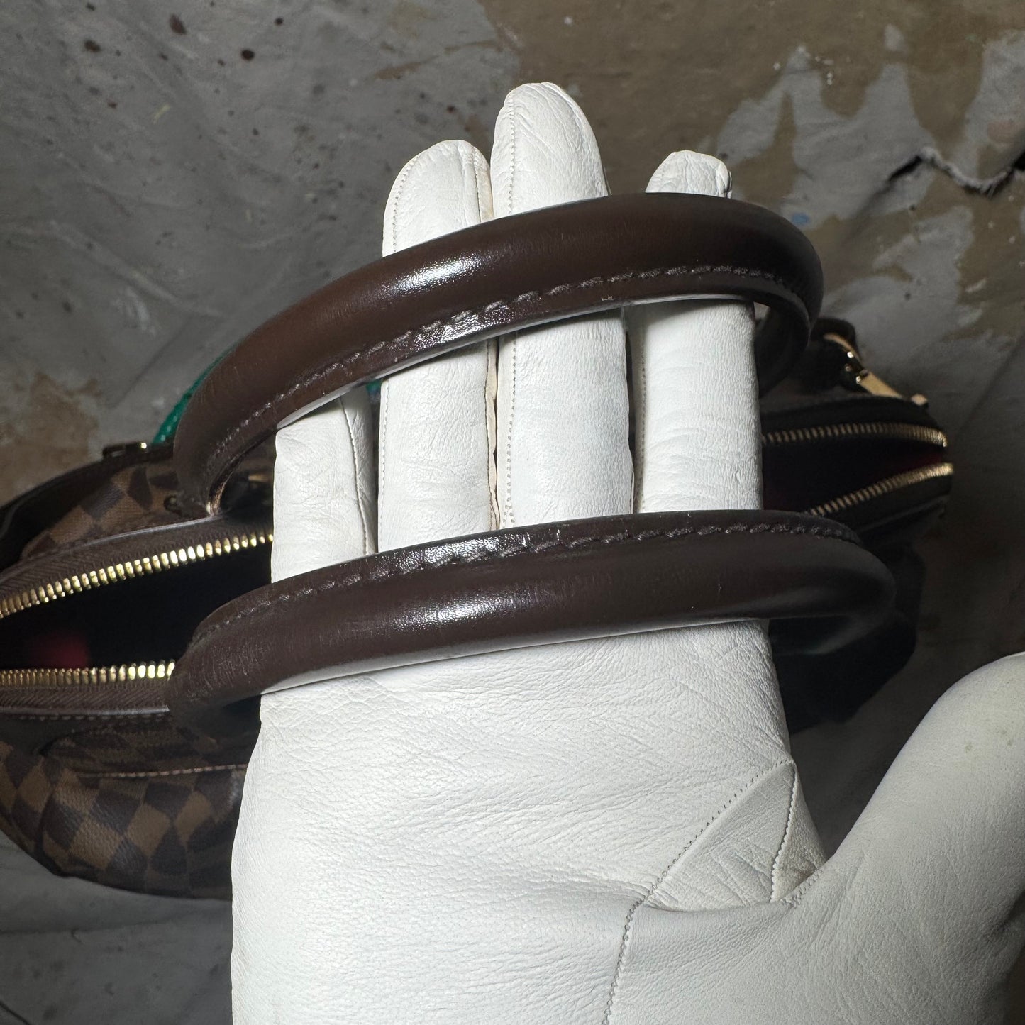 2007 LOUIS VUITTON EBENE TREVI GM BROWN DAMIER MONOGRAM BAG w 2 WAY STRAP