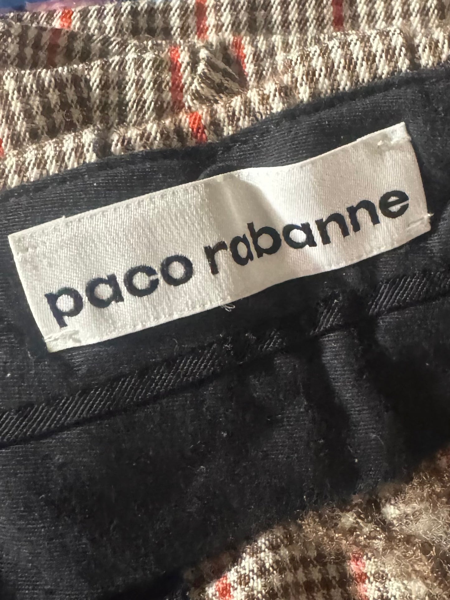 PACO RABANNE SS2019 PETER SAVILLE TARTAN CHAIN CLOSURE SUIT SHORTS