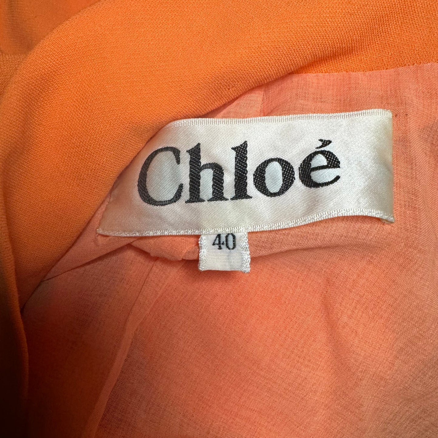 80's Chloe Orange Silk Tie Front Jacket