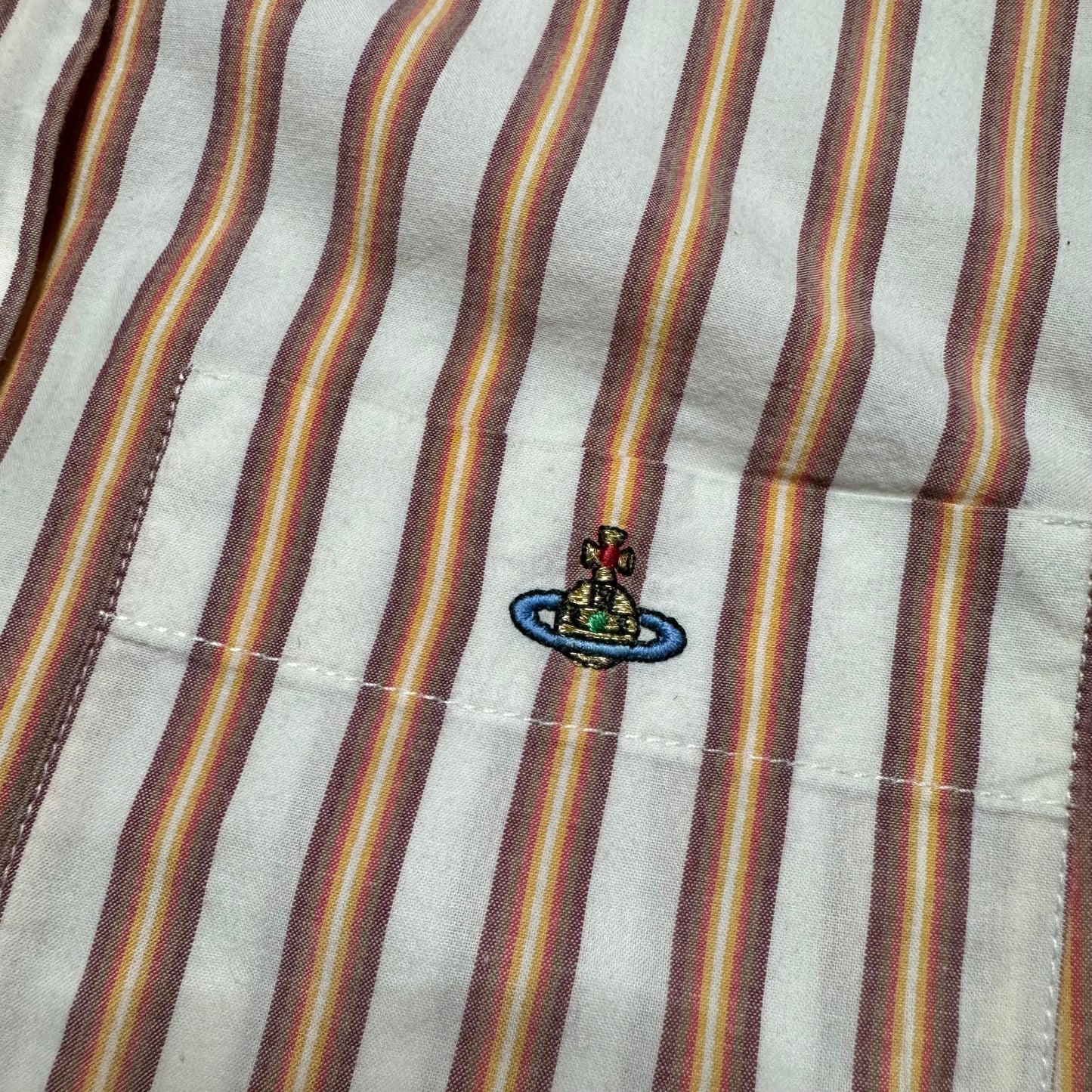 Vivienne Westwood Red Label Stripe button Up Orb logo embroidered Shirt