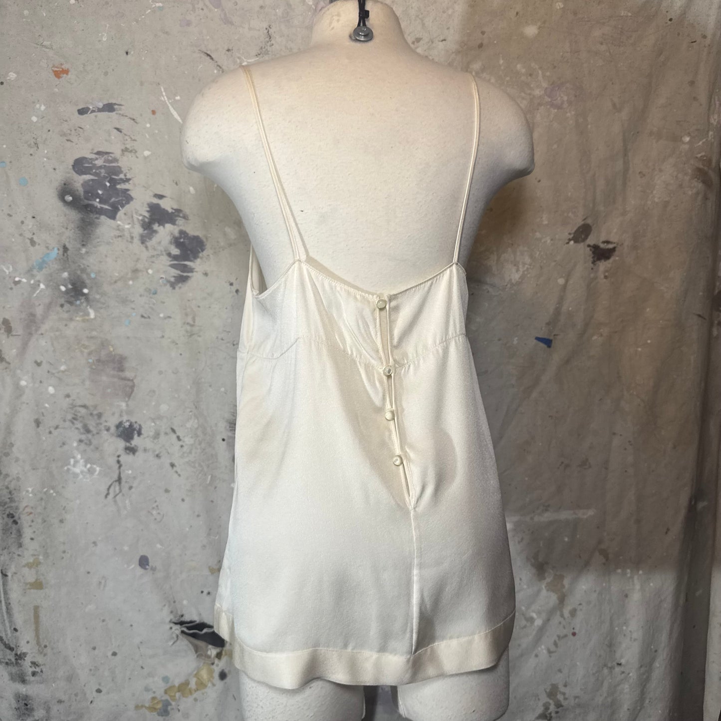 2007 ALEXANDER MCQUEEN SILK RHINESTONE SEQUIN BOW TANK