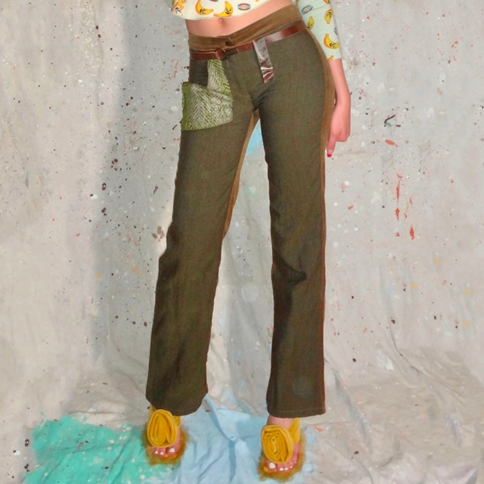 2000s OHDD TWEED VELVET PANTS