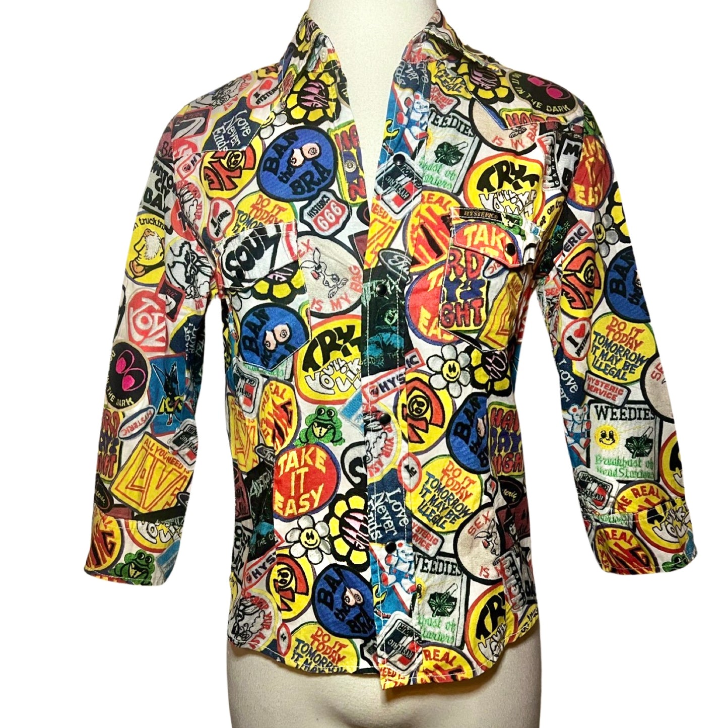 HYSTERIC GLAMOUR ALL OVER PRINT DIRTY PATCH TOP