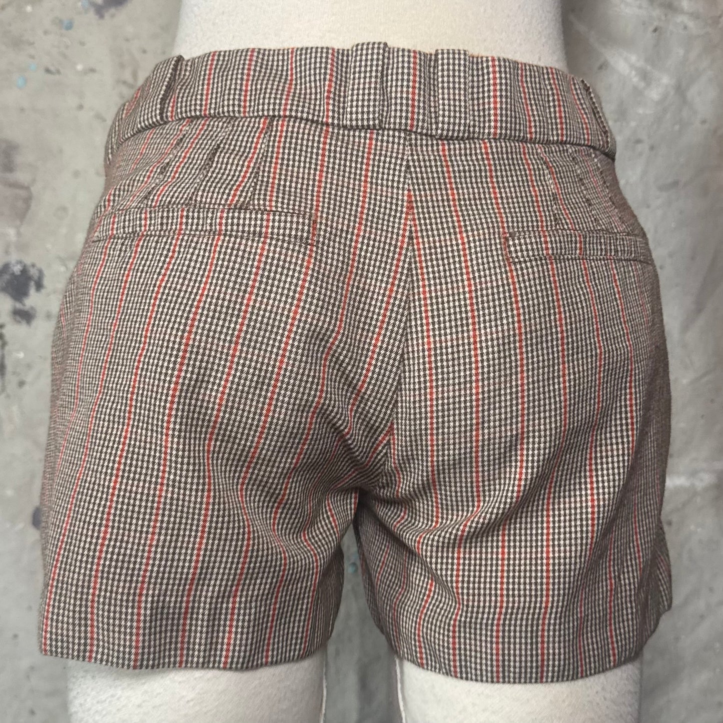 PACO RABANNE SS2019 PETER SAVILLE TARTAN CHAIN CLOSURE SUIT SHORTS