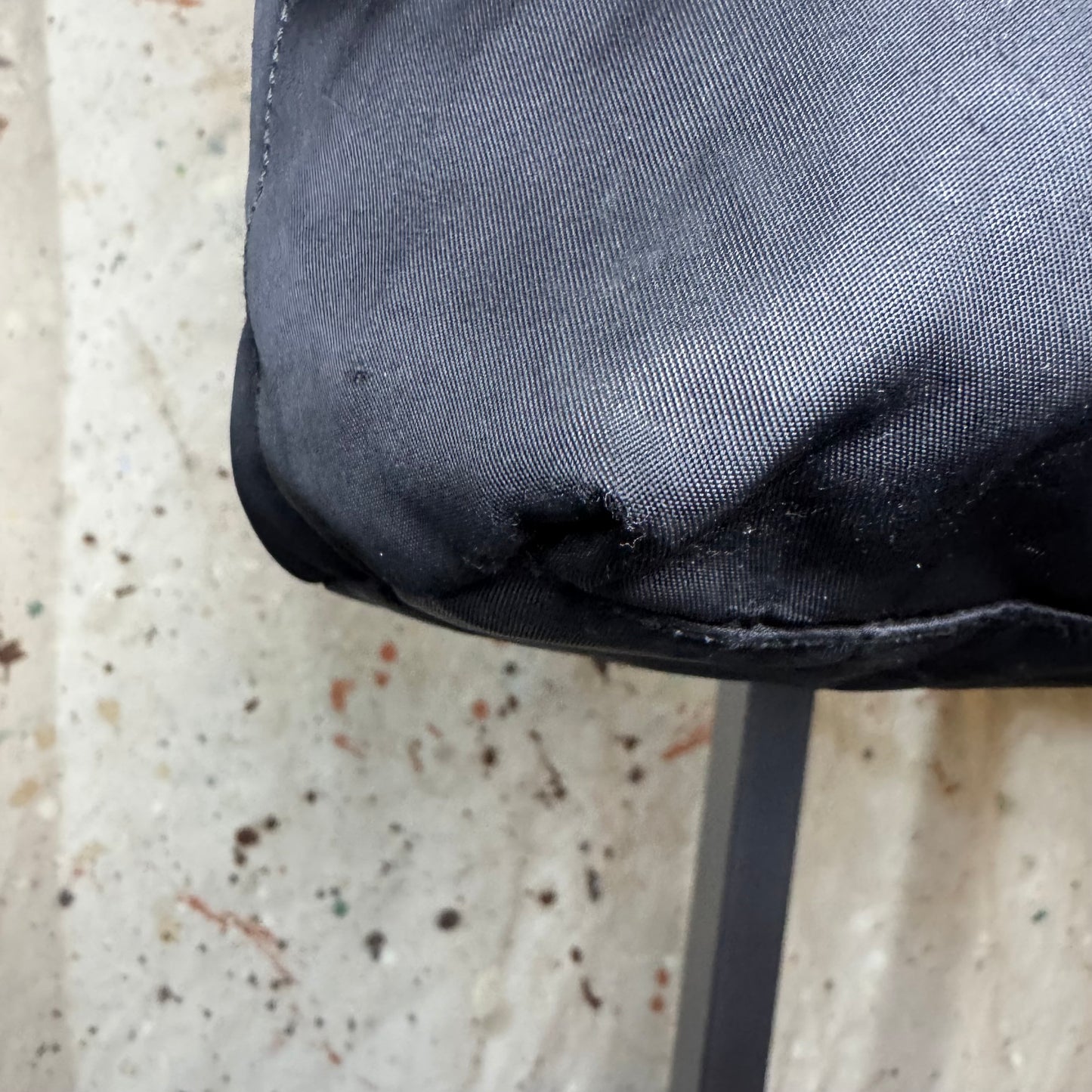 PRADA BLACK NYLON TRIANGLE LOGO TESSUTO CORD TOTE BAG