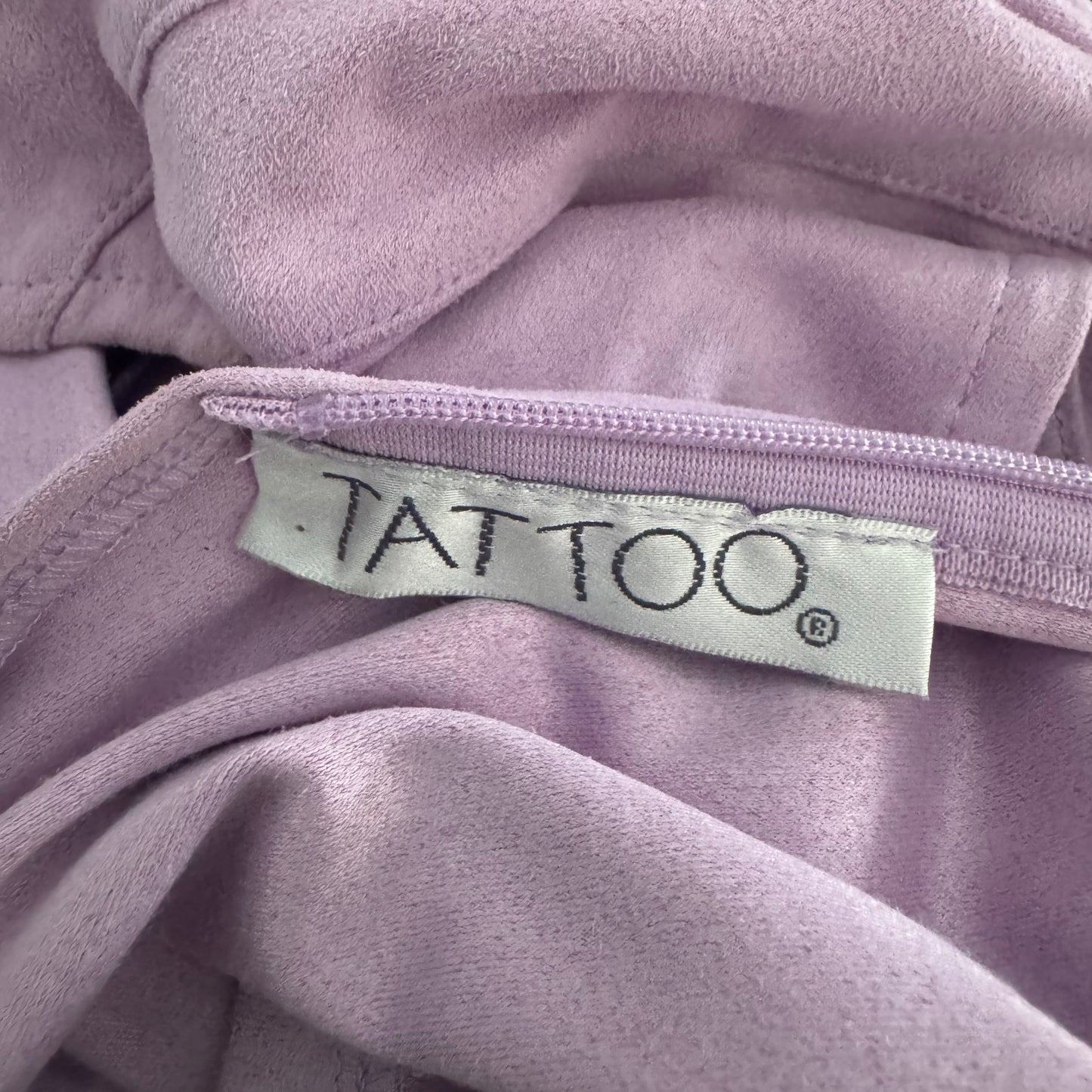 2000s PURPLE MICROSUEDE METAL RING HALTER TOP
