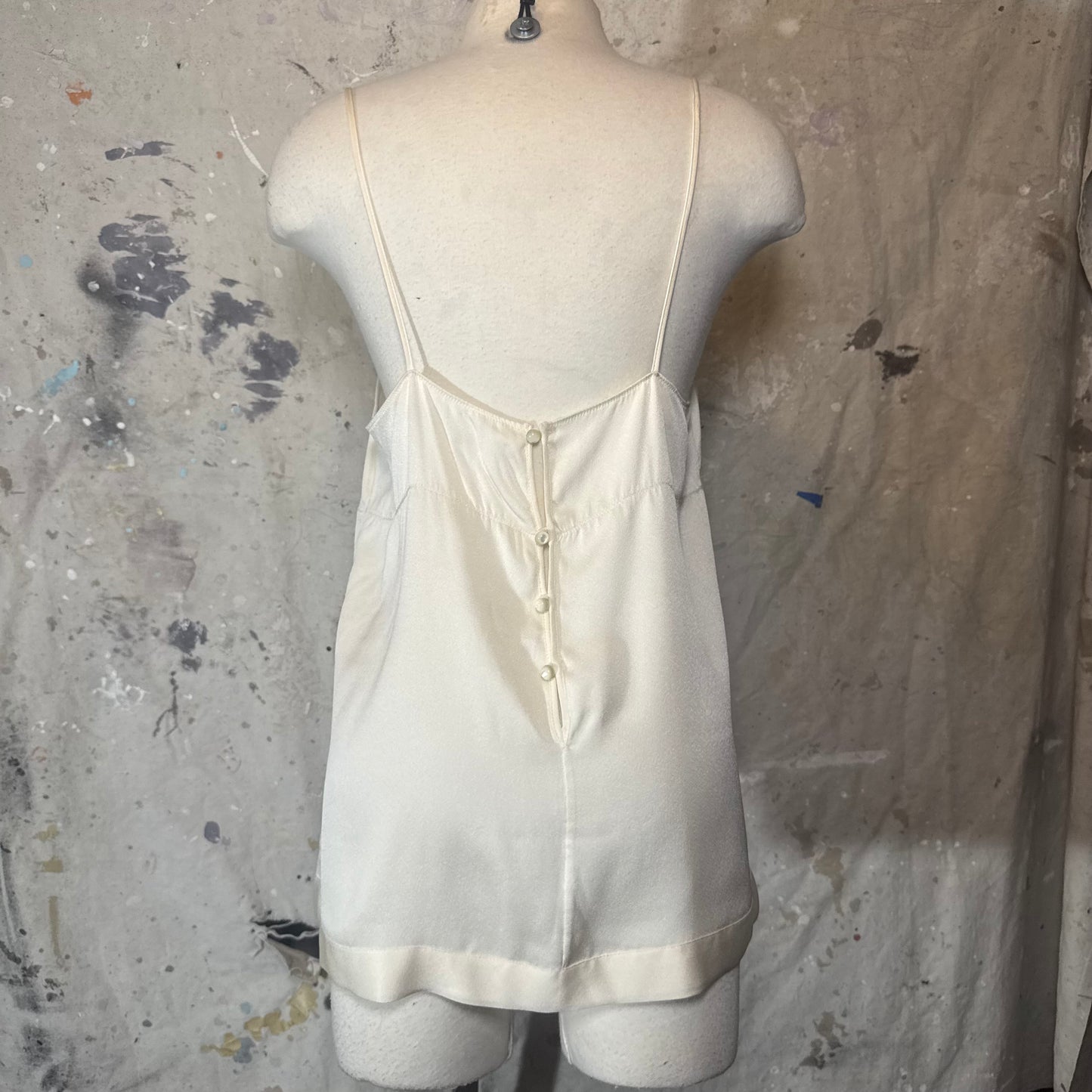 2007 ALEXANDER MCQUEEN SILK RHINESTONE SEQUIN BOW TANK
