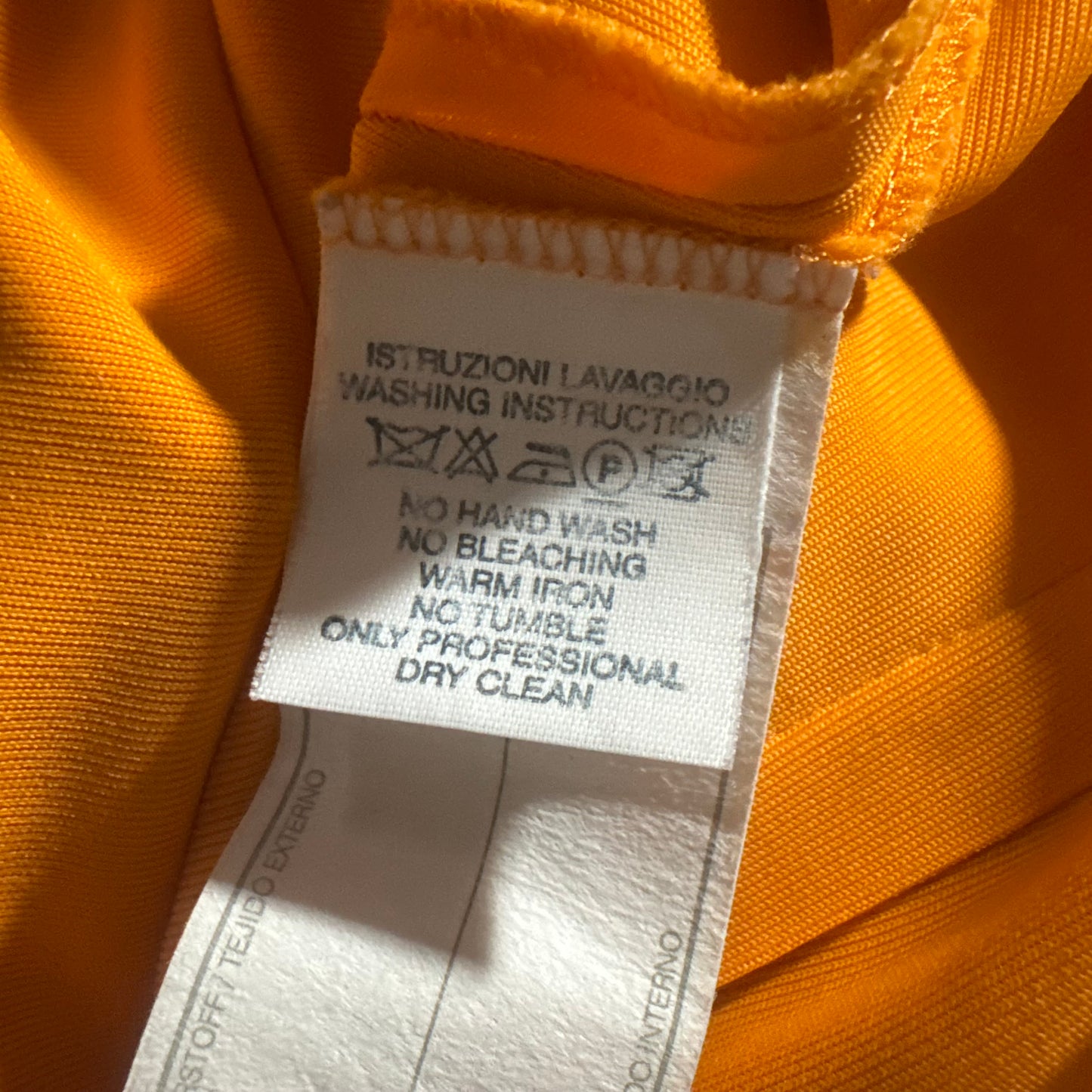 VERSACE 1996 ORANGE SPAGHETTI STRAP ASYMMETRICAL DRESS