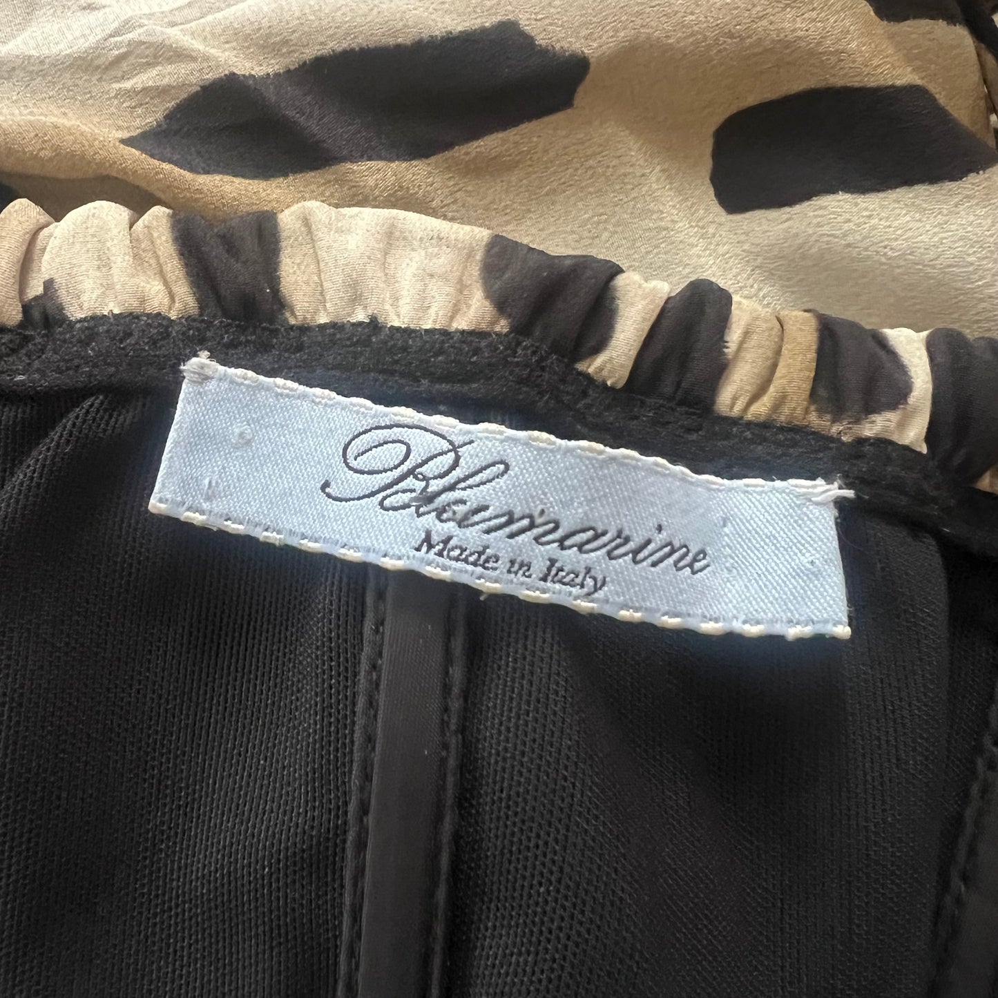 BLUMARINE SILK LEOPARD CORSET DRESS