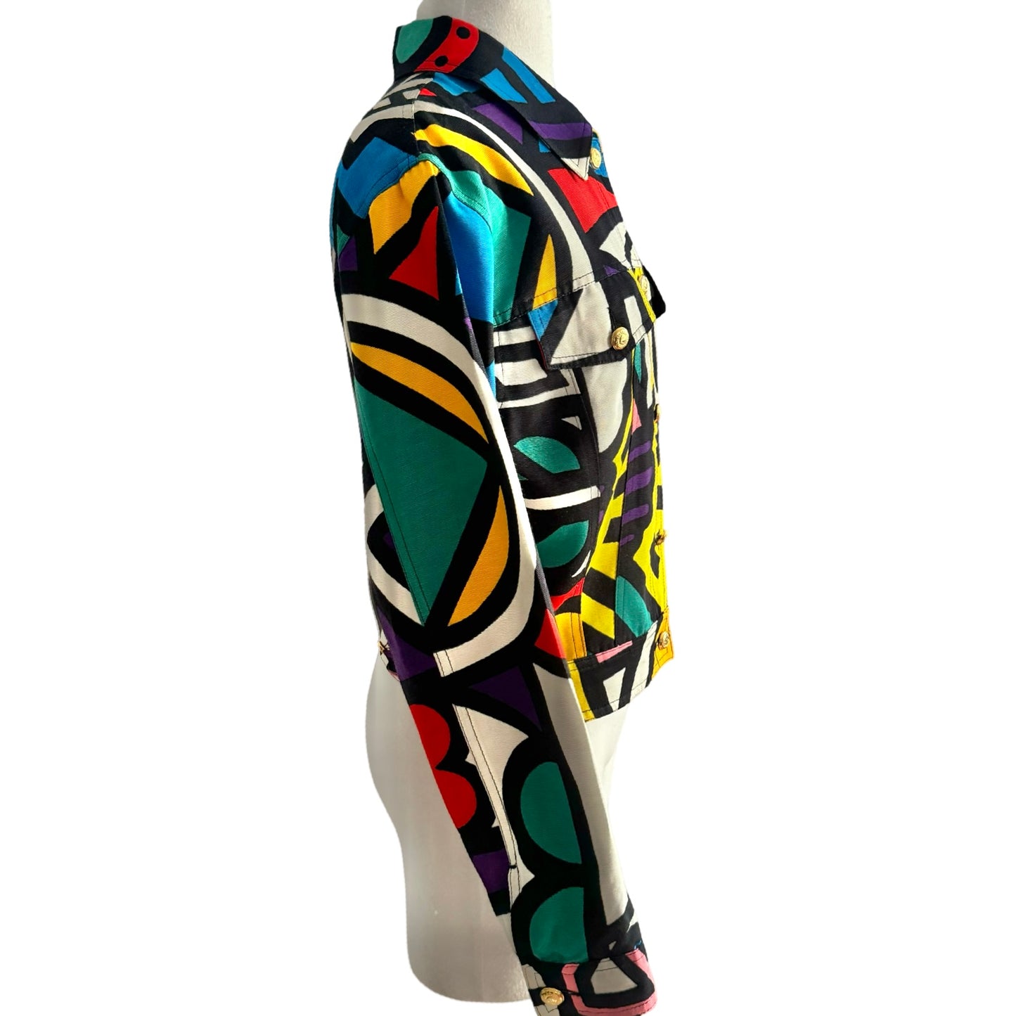 90s Moschino Jeans Pop Art Geometric Print Jacket