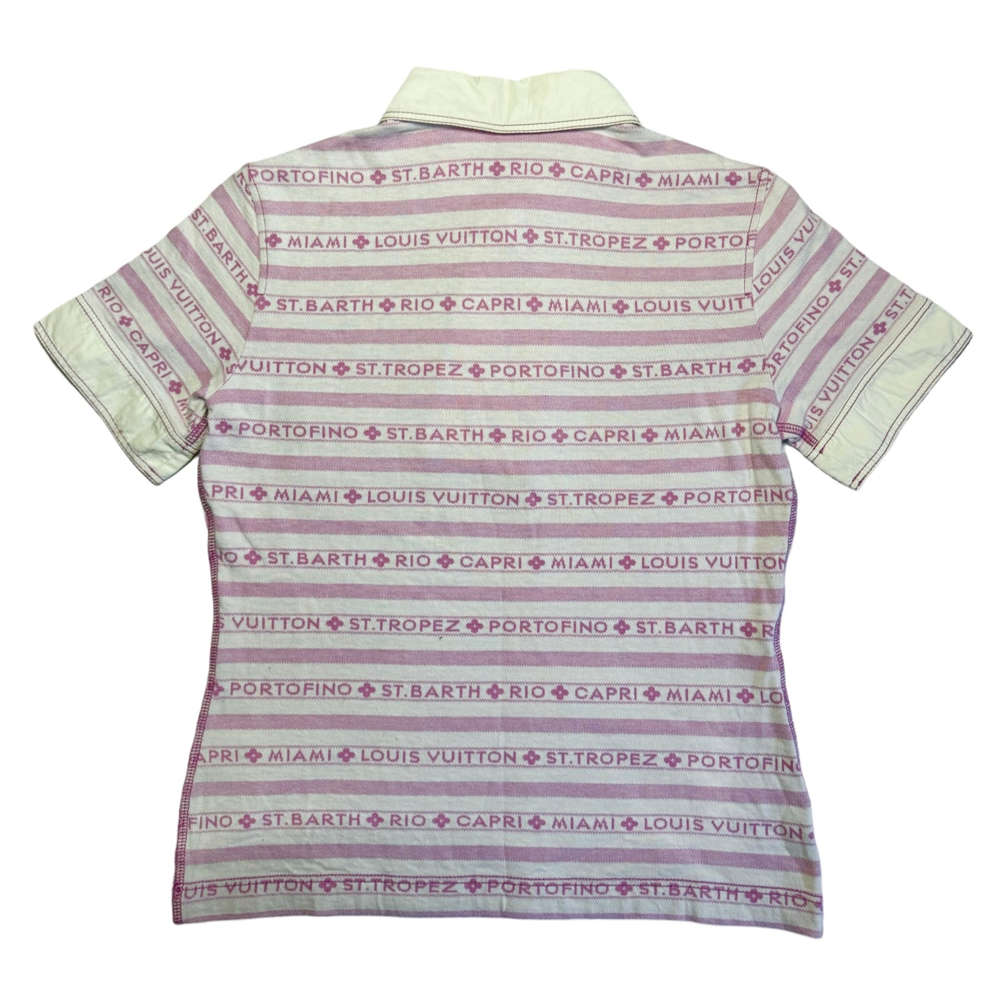 LOUIS VUITTON PURPLE LOGO STRIPE POLO