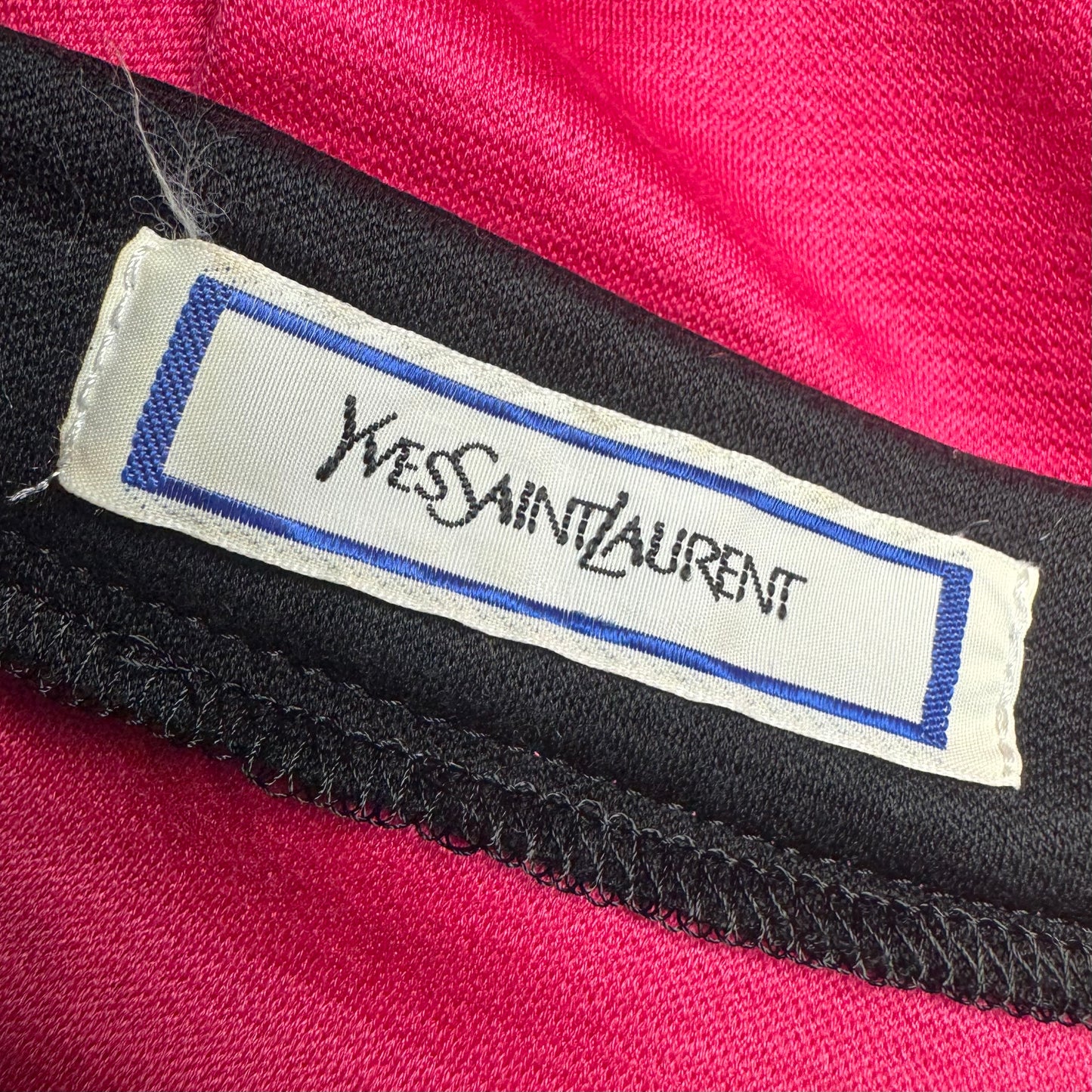 1980s YVES SAINT LAURENT PINK LOGO EMBROIDERED TWO PIECE SKIRT SET