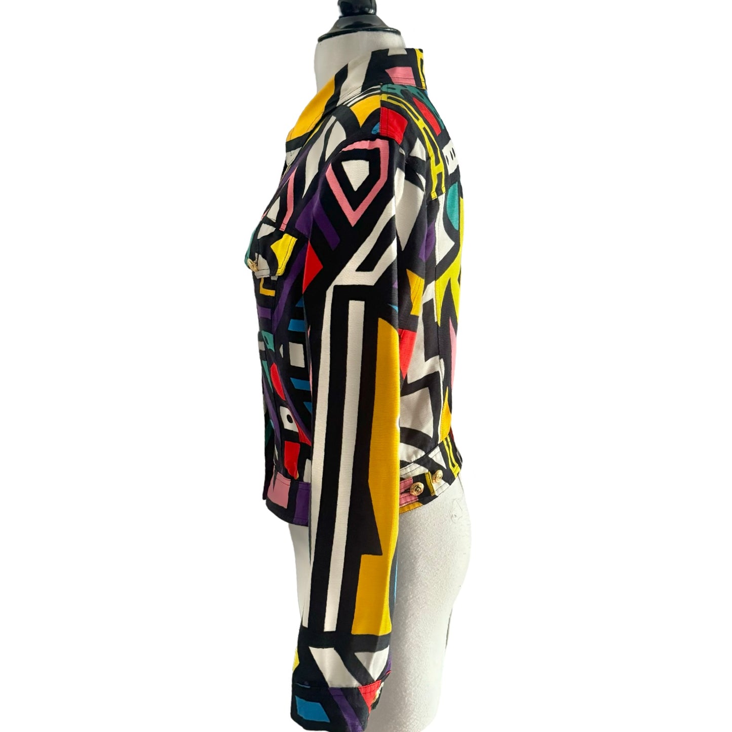 90s Moschino Jeans Pop Art Geometric Print Jacket