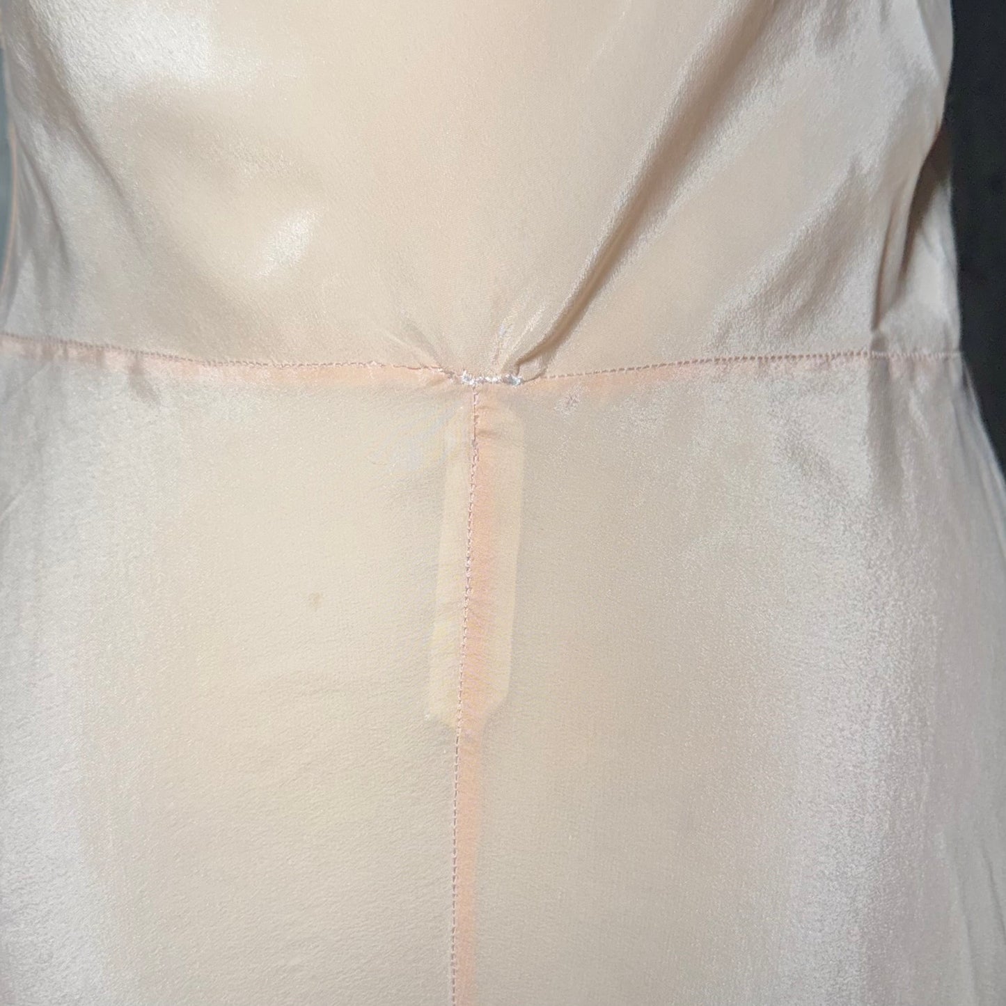 1930s L.ROUFF LINGERIE PARIS BIAS CUT PEACH SILK LACE CAMI KNICKERS