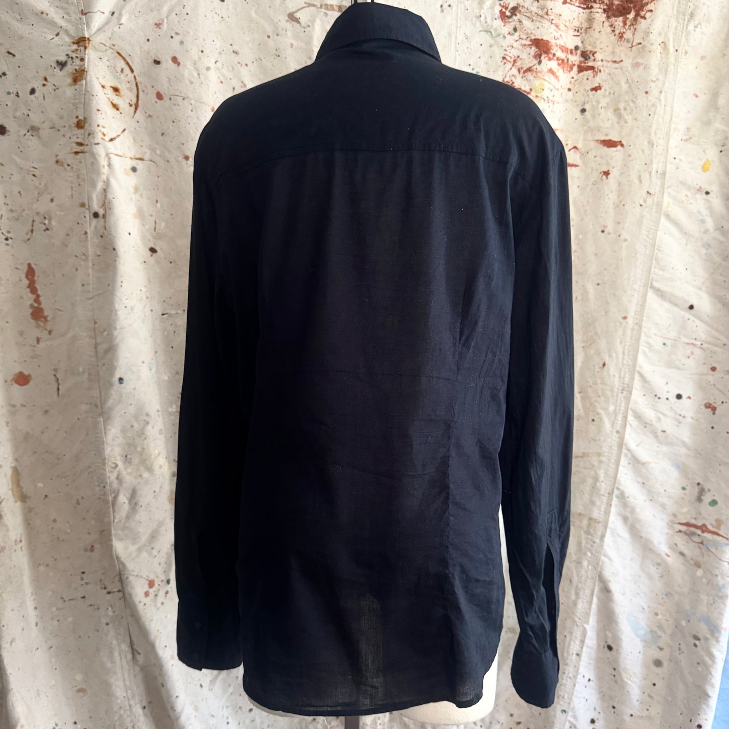 2000s ROBERTO CAVALLI MENS BEADED EMBROIDERED BUTTON UP COLLARED SHIRT 52