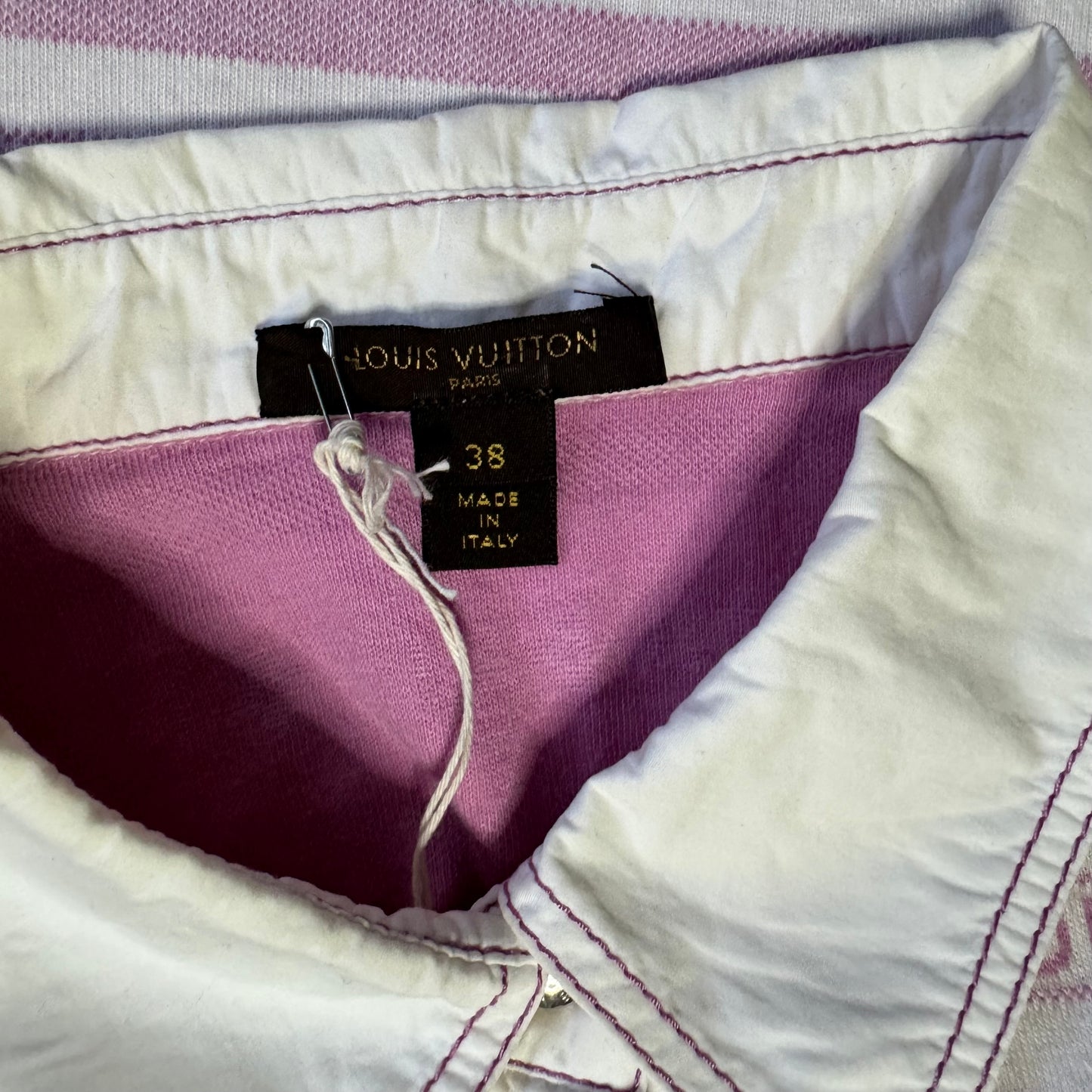 LOUIS VUITTON PURPLE LOGO STRIPE POLO